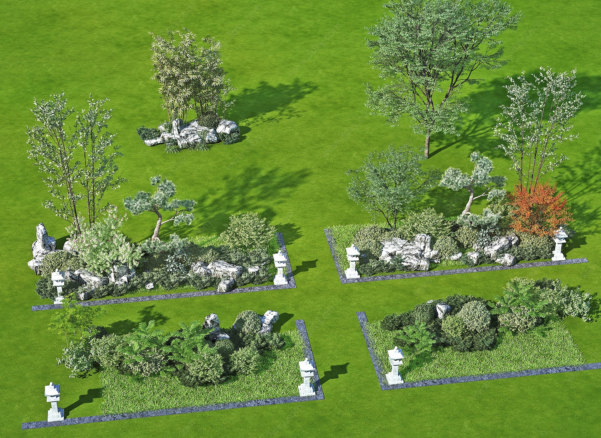 现代植物户外景观3D模型