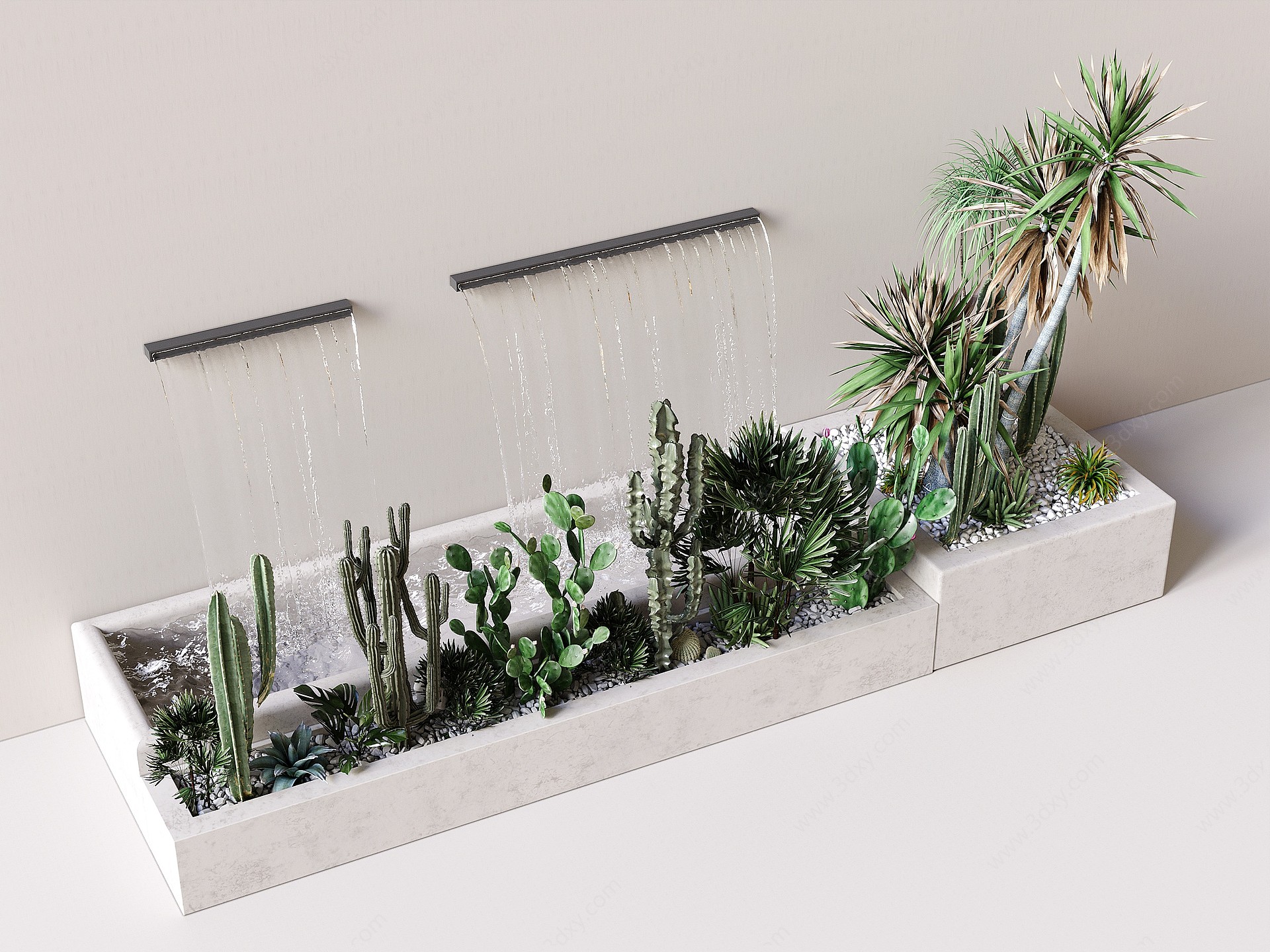 现代植物花坛花箱3D模型