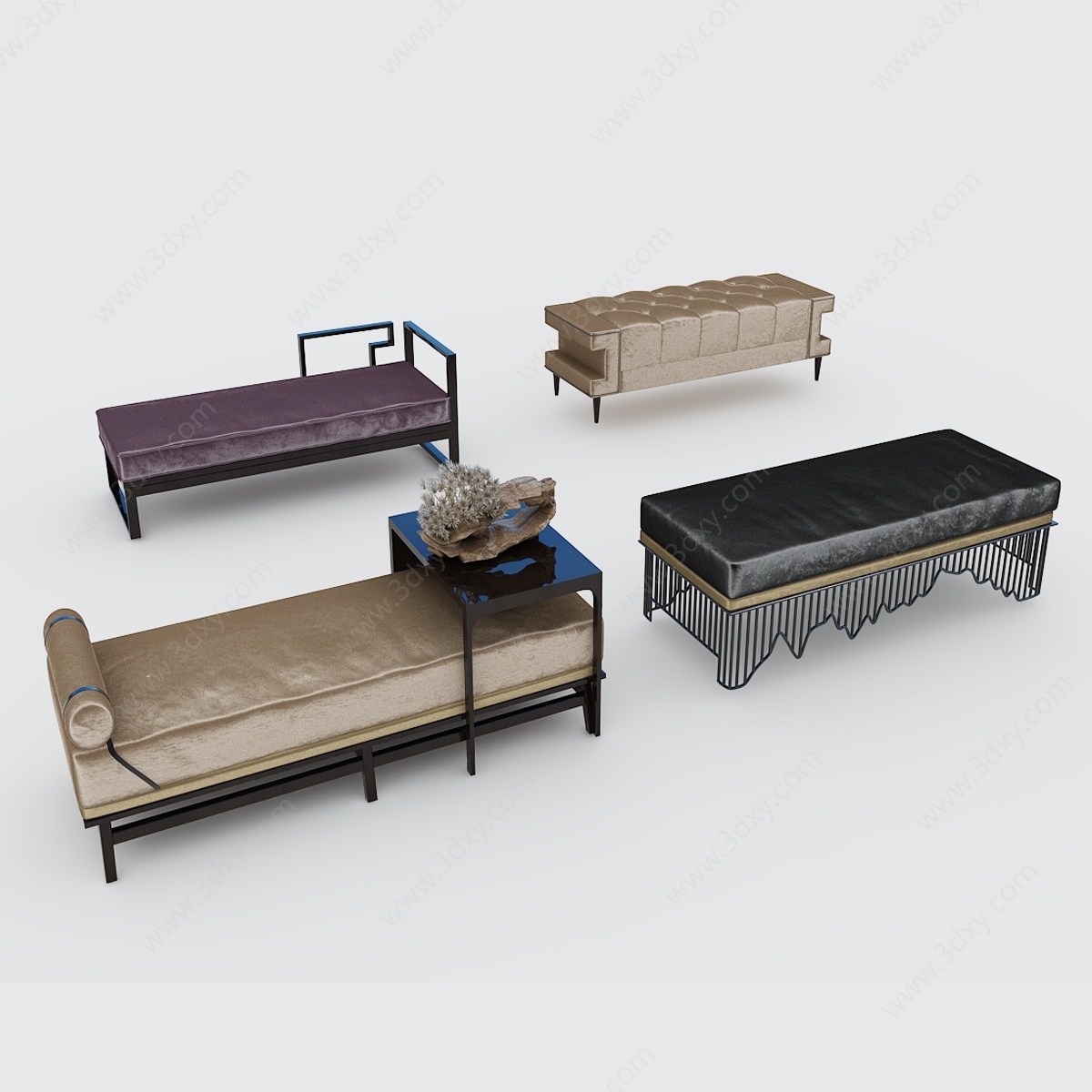 新中式沙发榻3D模型