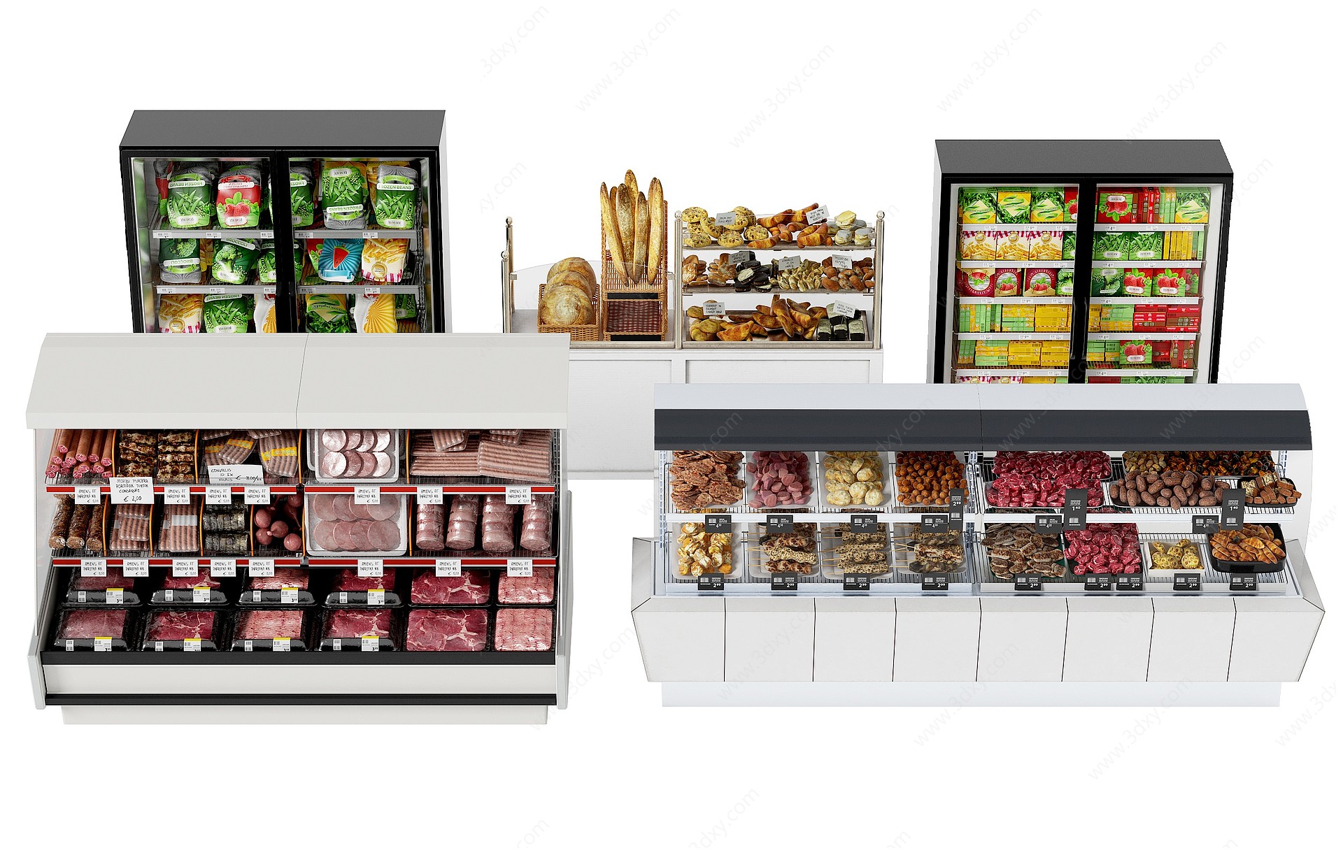 现代超市冷藏柜保鲜柜3D模型
