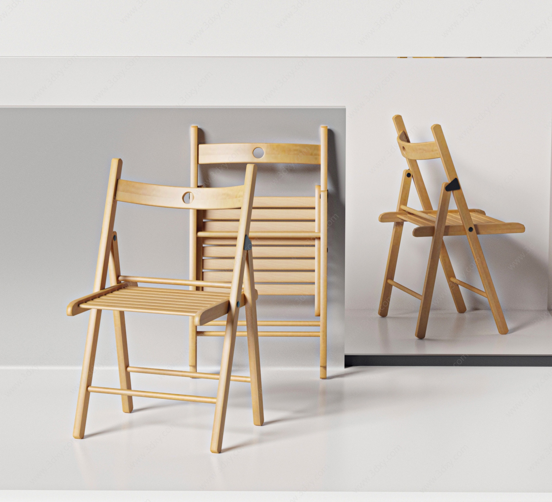 现代折叠椅3D模型