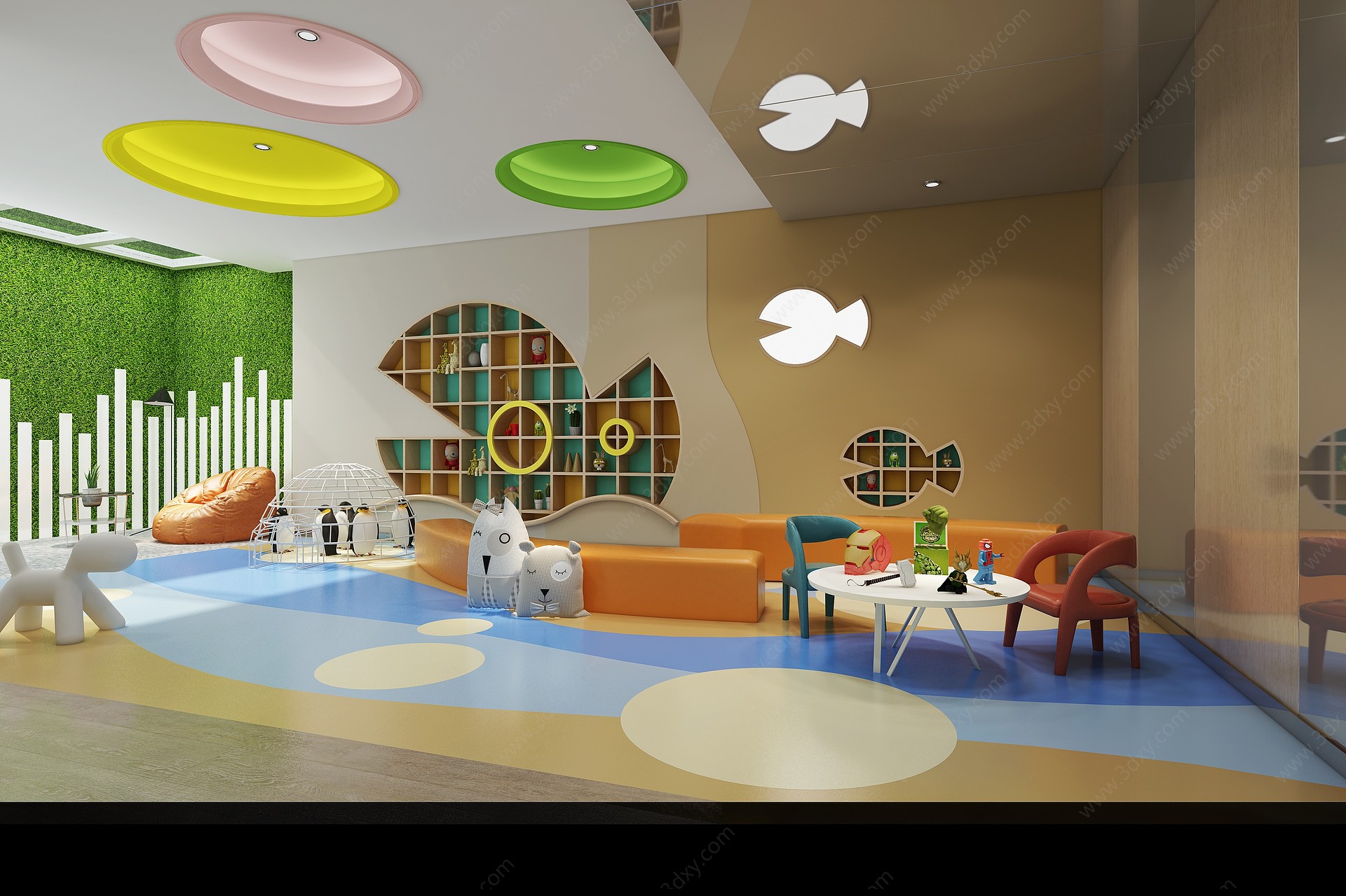 现代客厅儿童娱乐区3D模型
