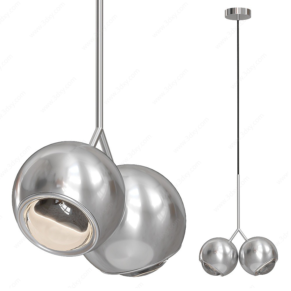 现代铝合金铃铛吊灯3D模型