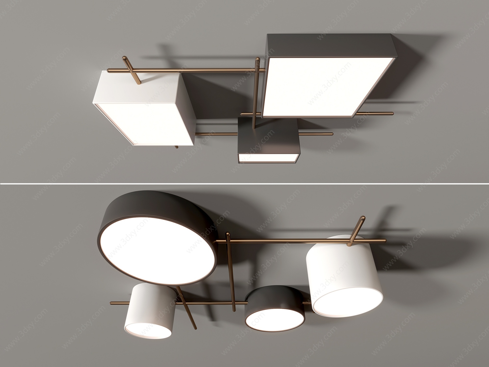 现代客厅吸顶灯3D模型