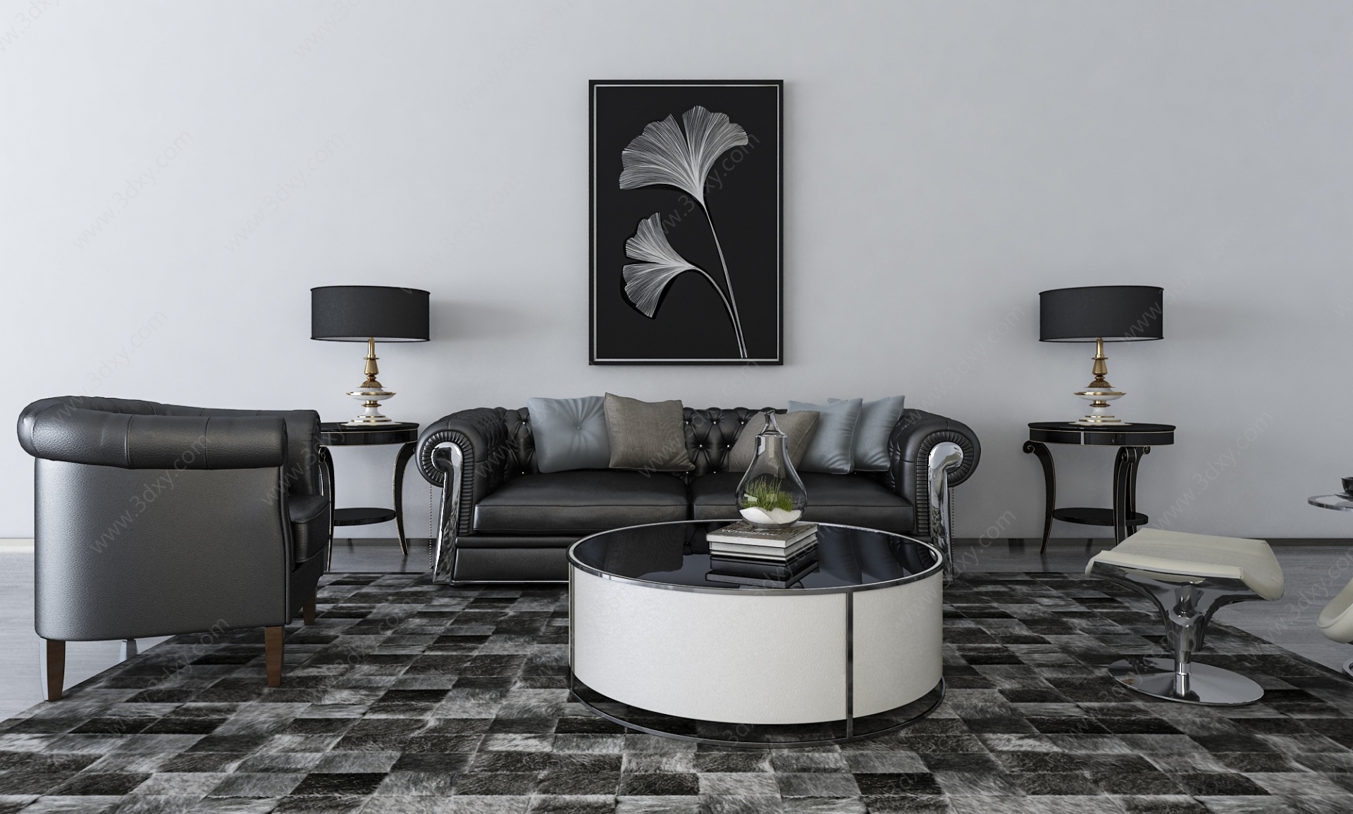 欧式古典新古典沙发组合3D模型