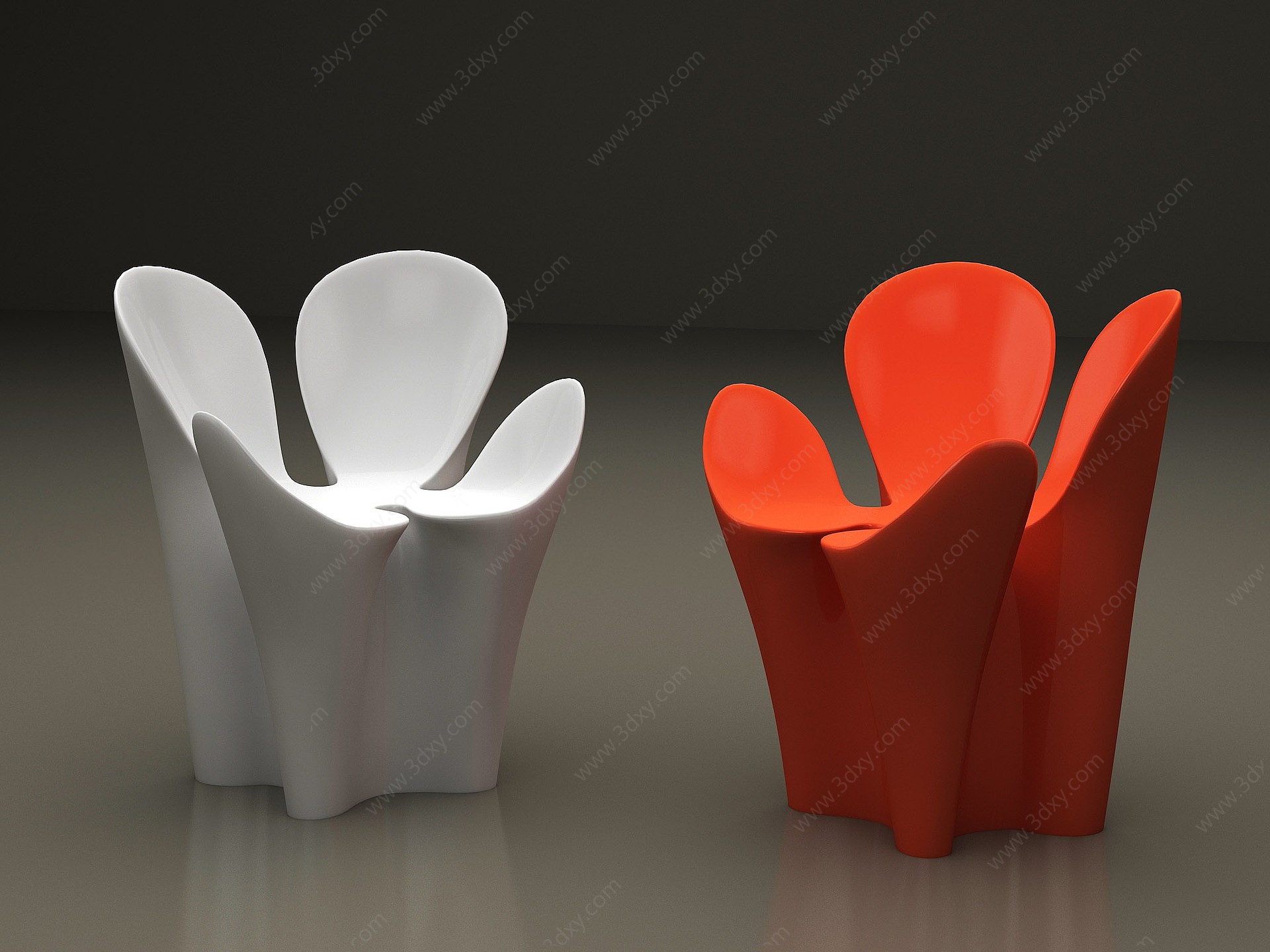 现代咖啡厅椅子3D模型