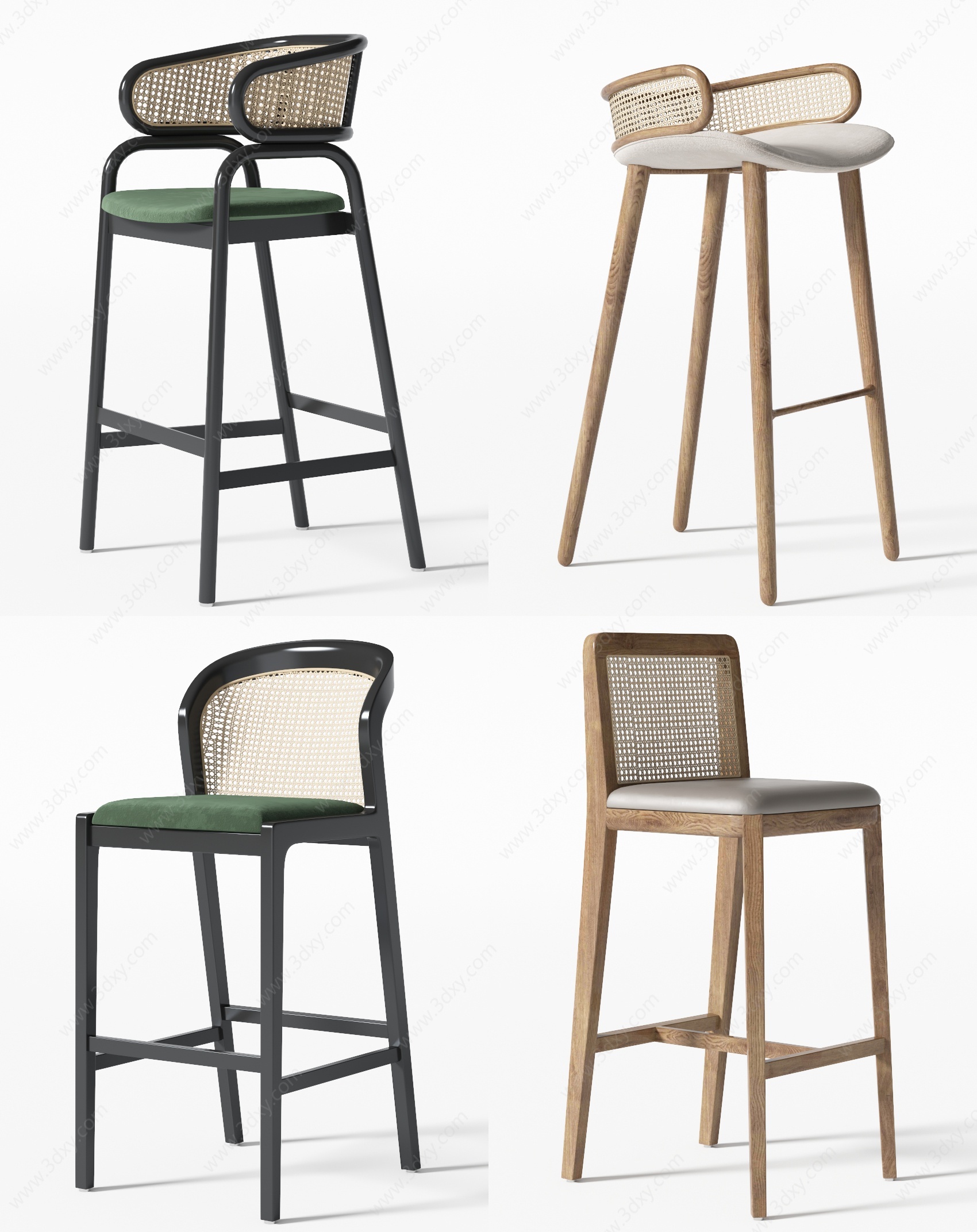 新中式吧椅3D模型