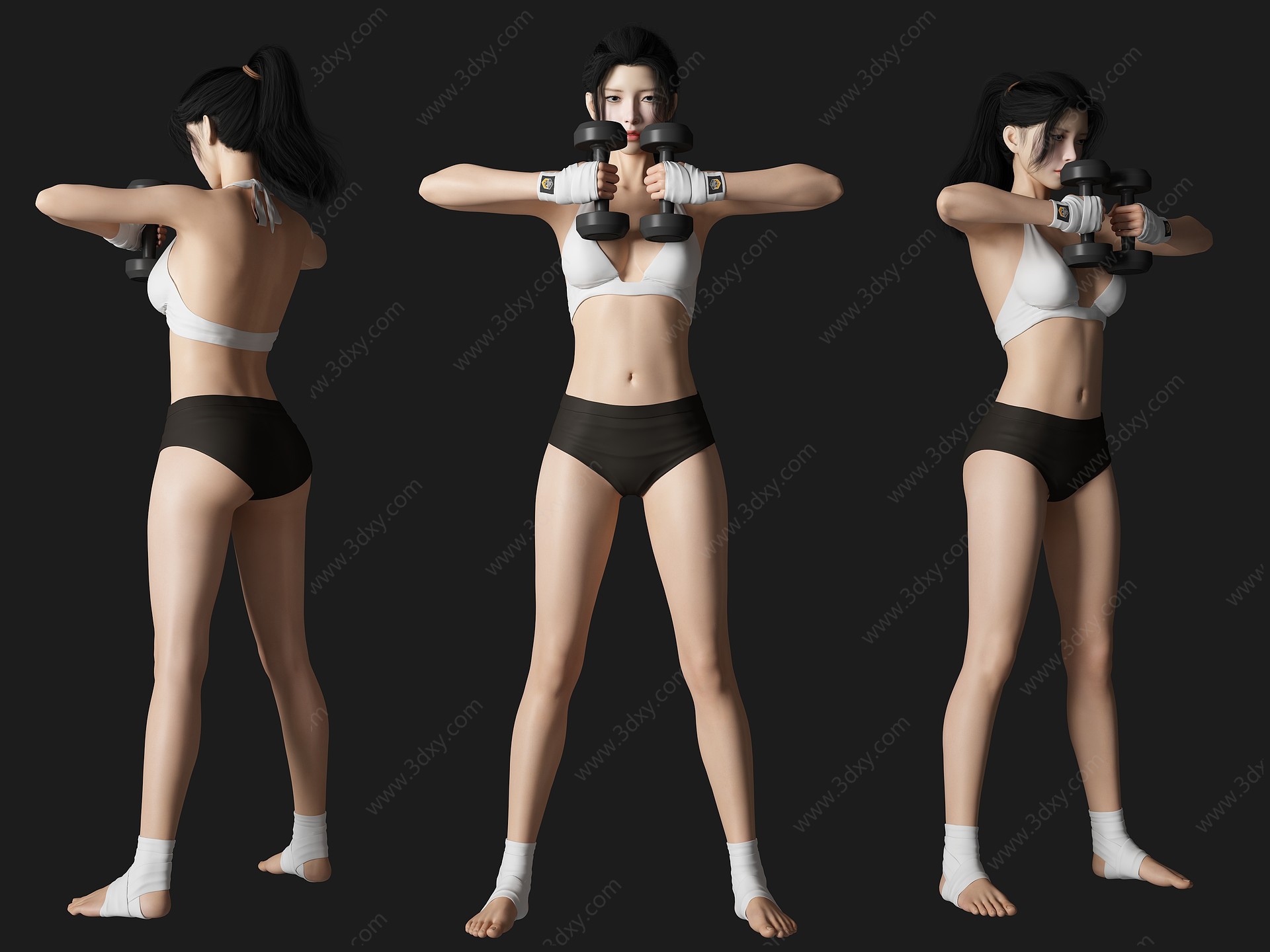 现代气质美女人物3D模型