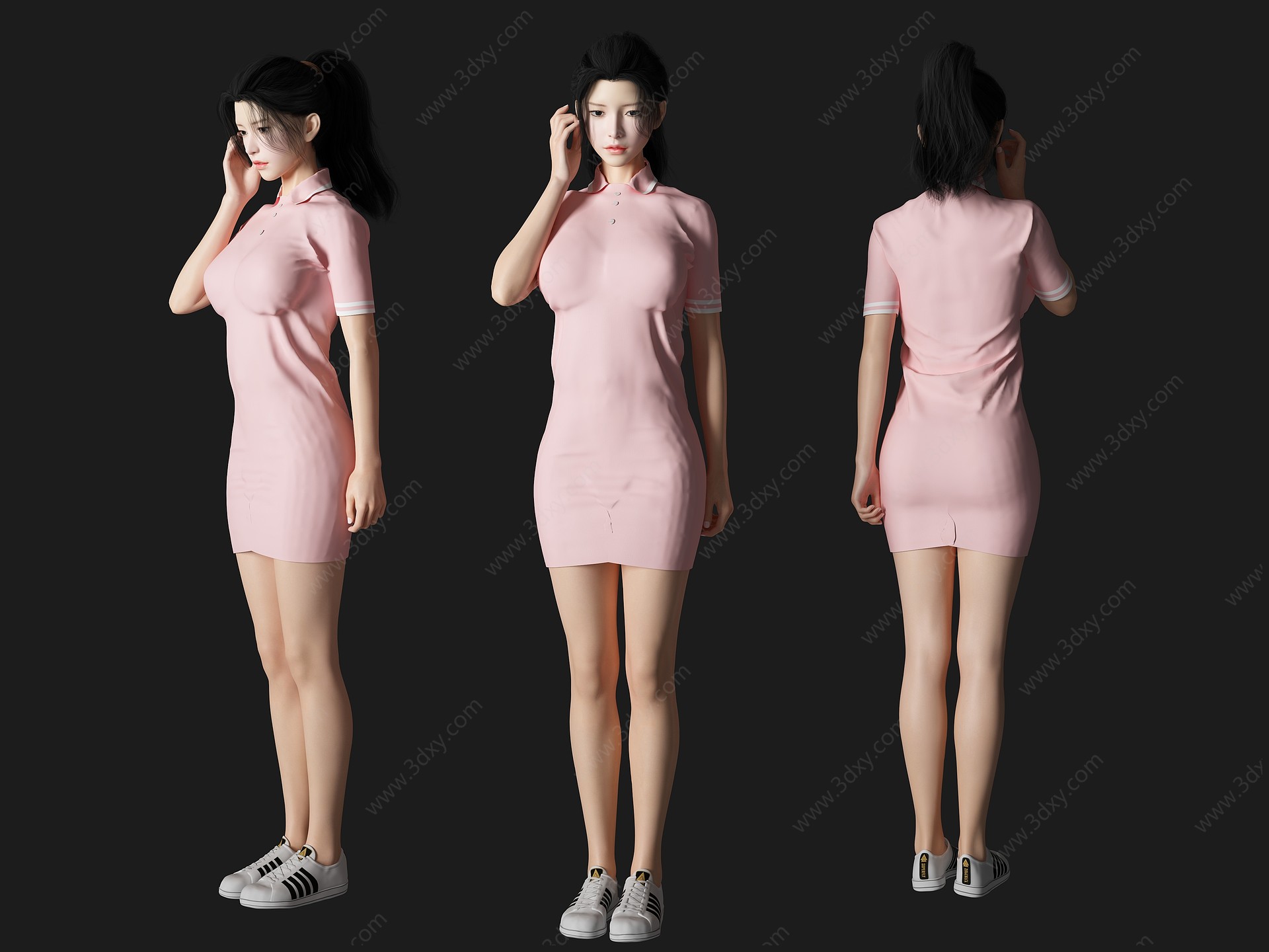 现代气质美女人物3D模型