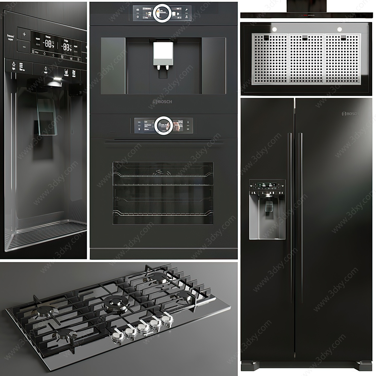 现代冰箱冰柜家用电器3D模型