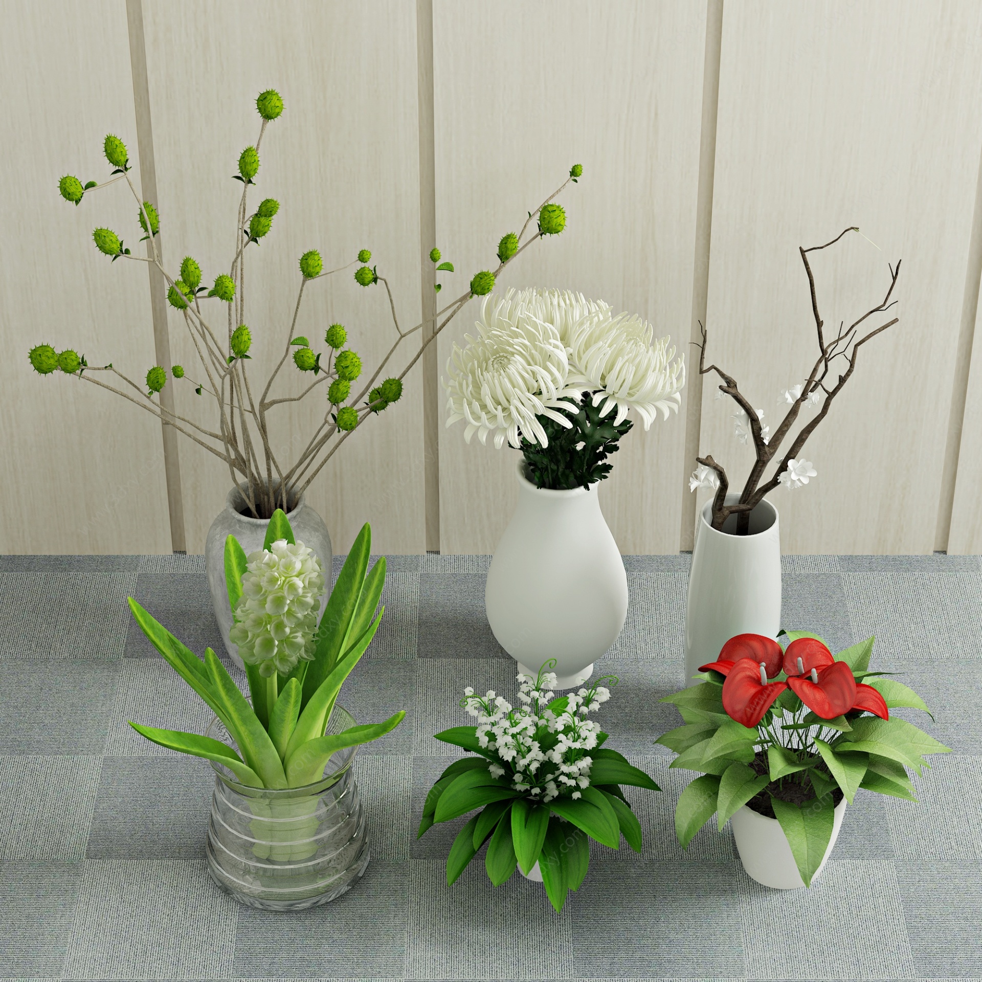 现代植物盆栽绿植3D模型