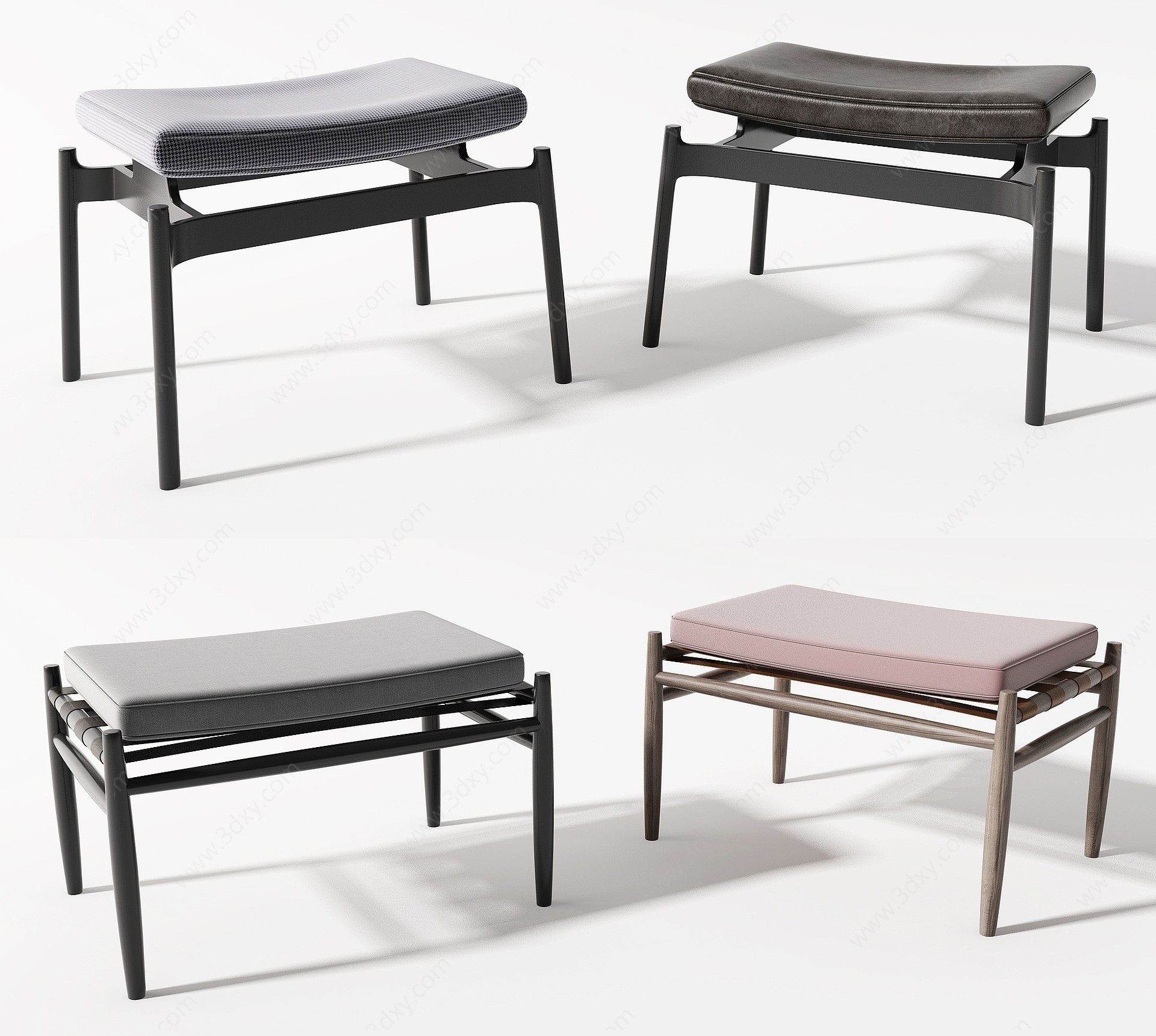 新中式凳子脚凳3D模型