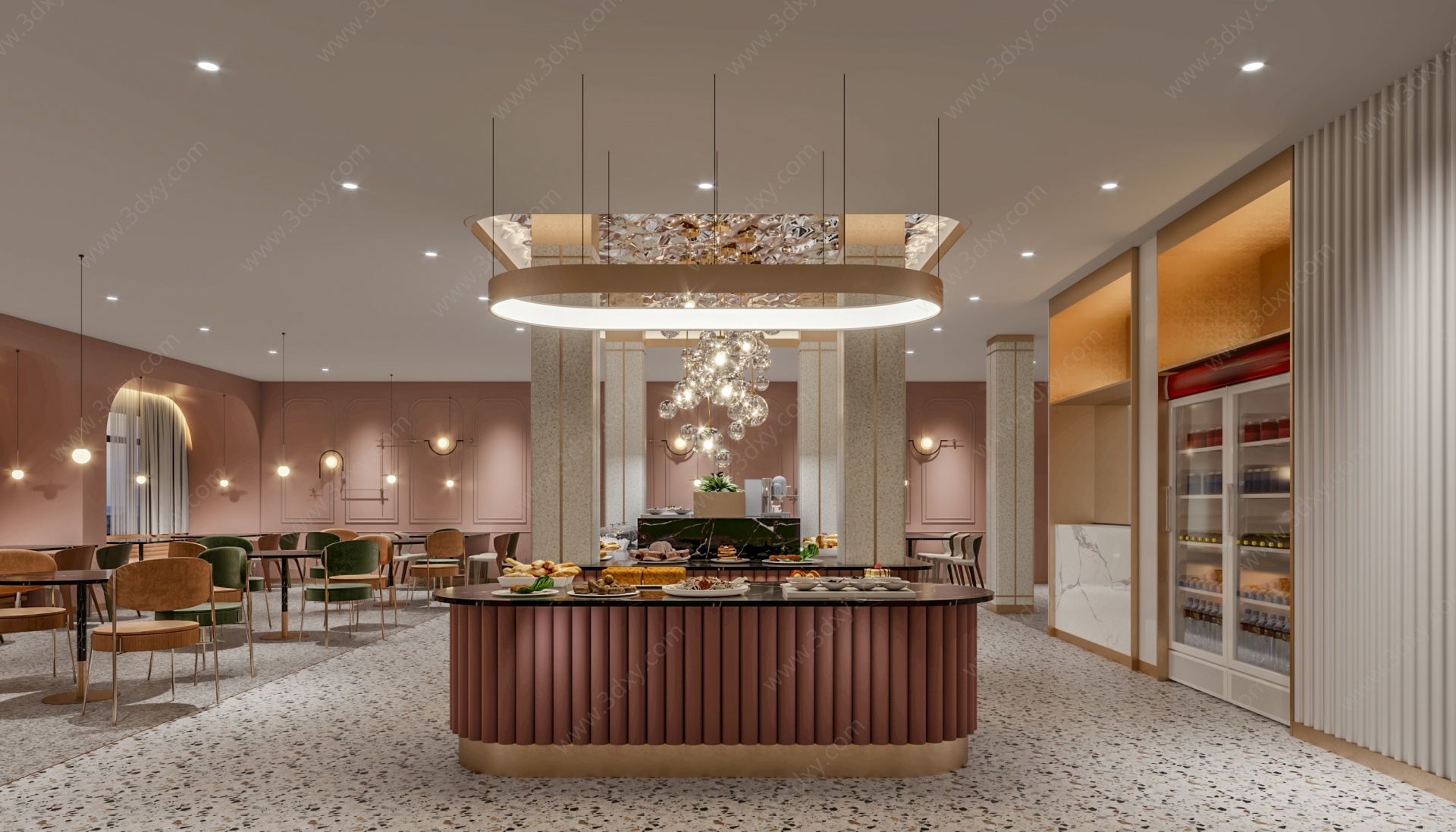 现代酒店餐厅3D模型