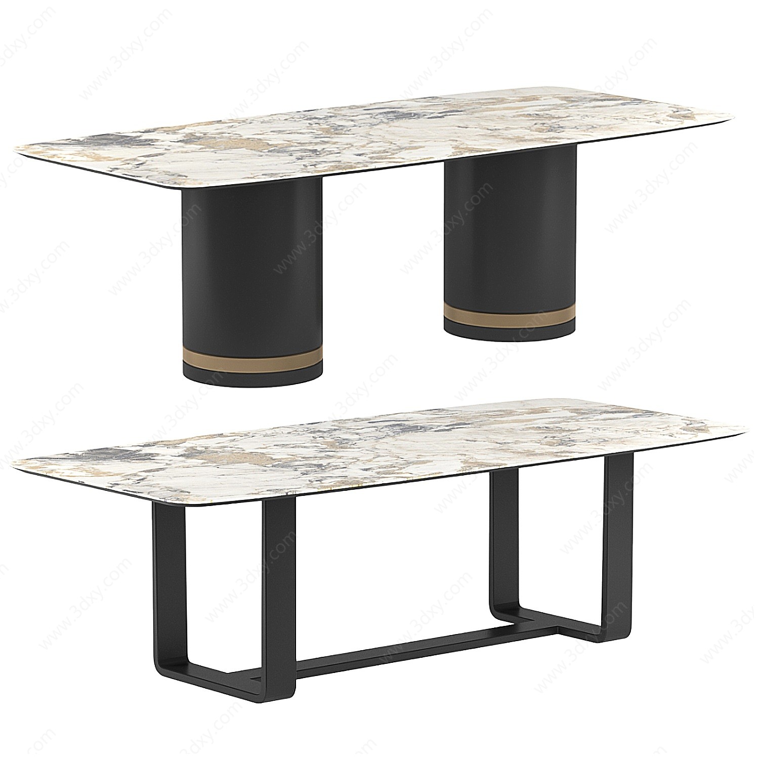 现代大理石餐桌3D模型