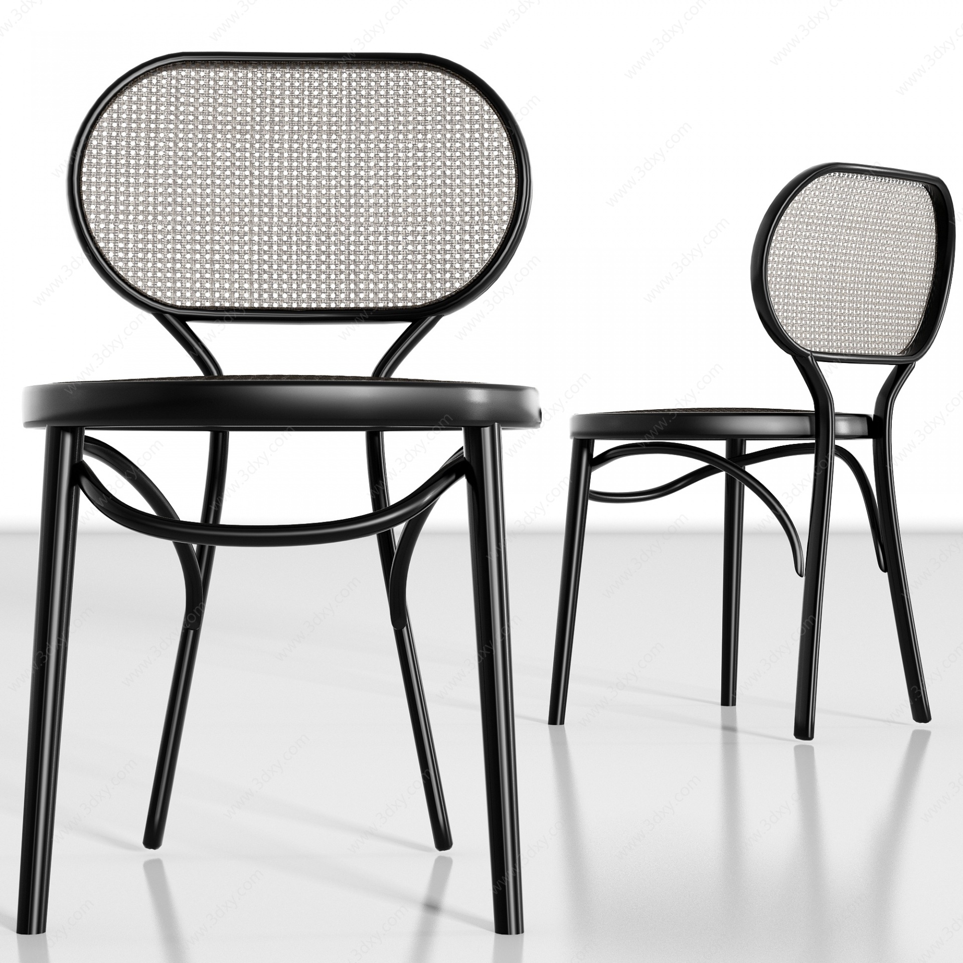 新中式金属单椅组合3D模型
