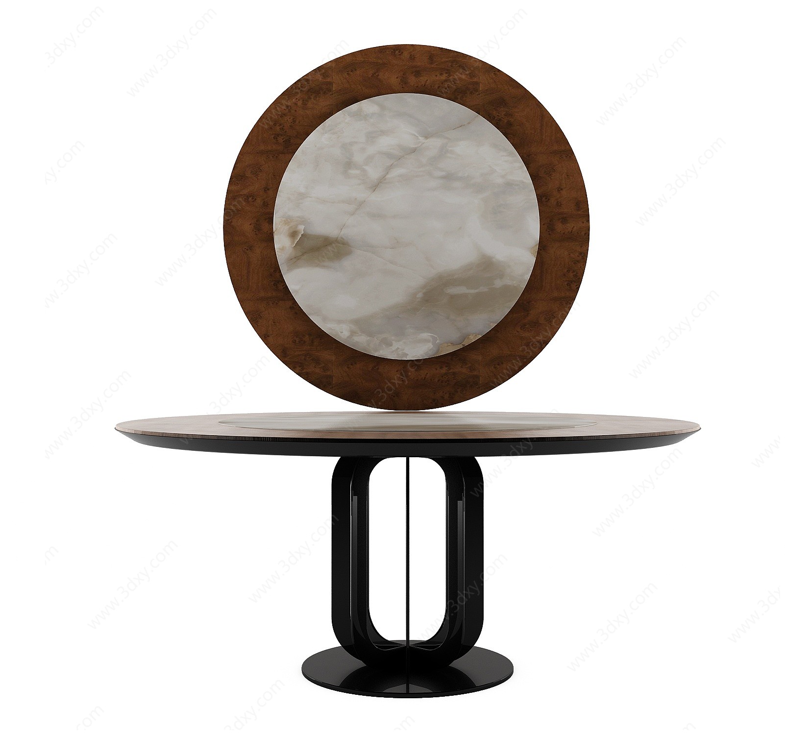 现代圆形餐桌摆台3D模型