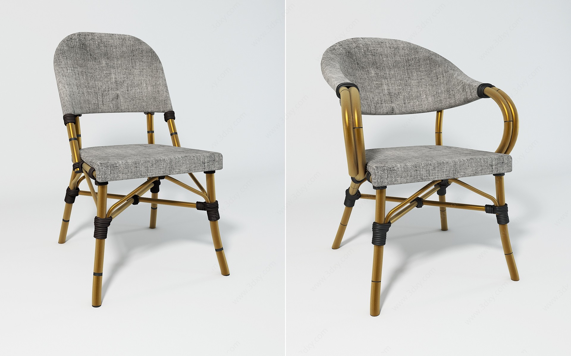 现代藤椅柳条椅椅子3D模型
