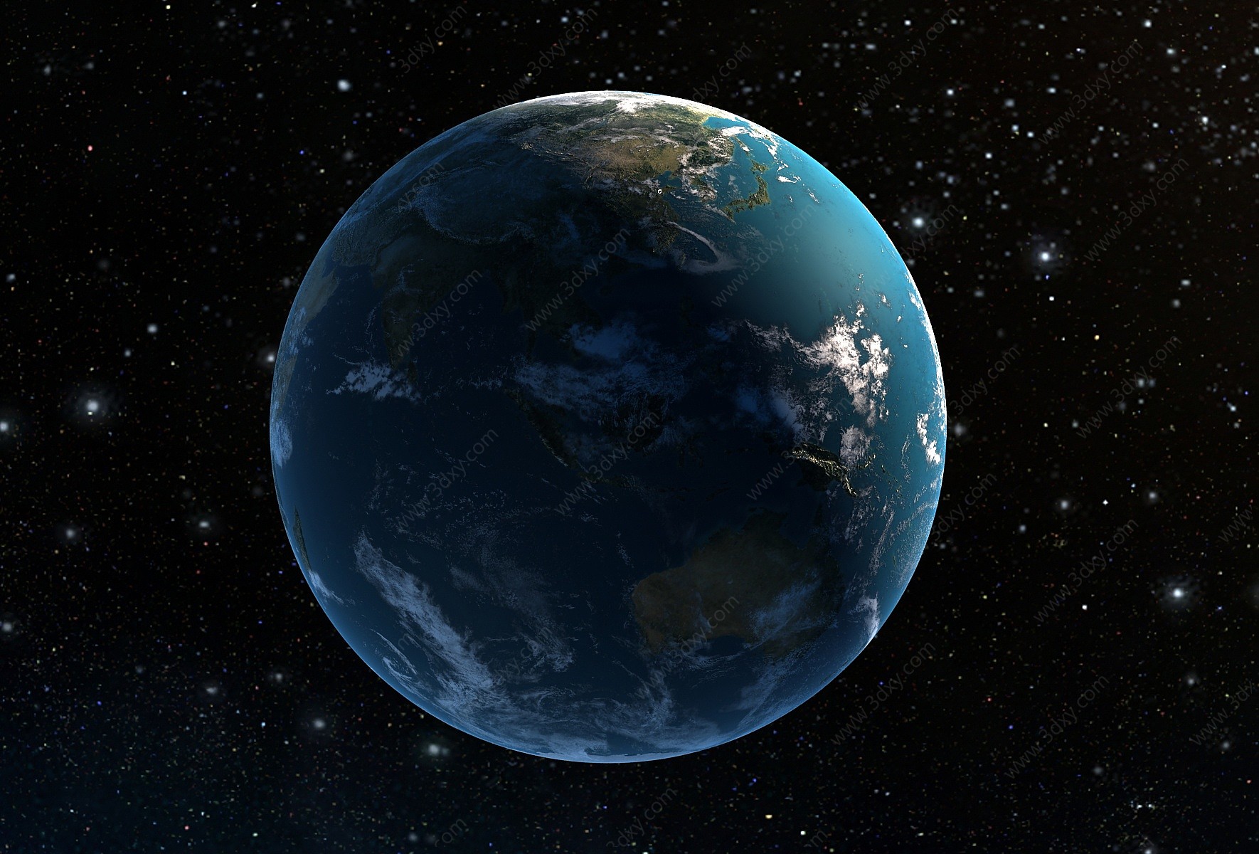 中式地球宇宙星空3D模型