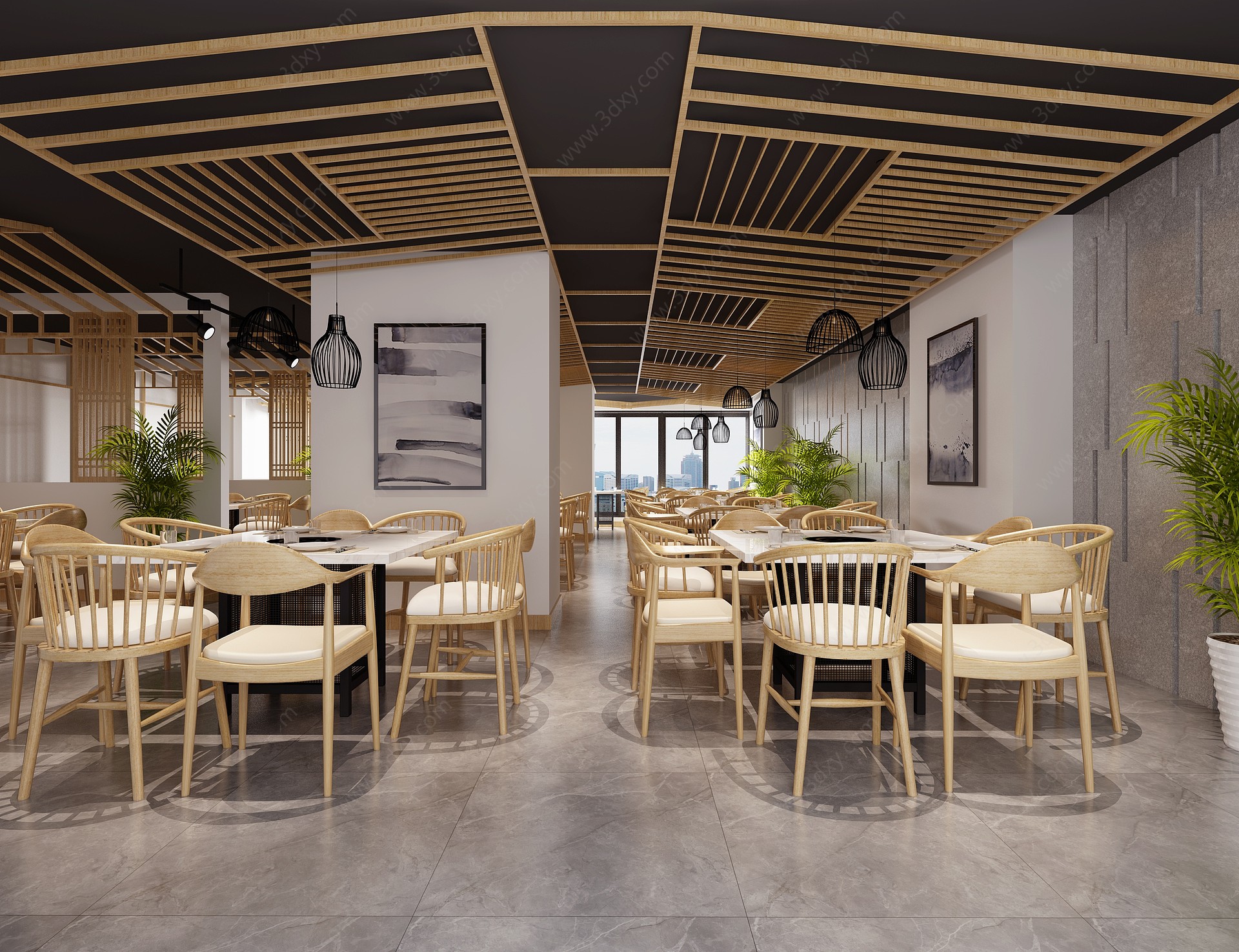 新中式风格餐厅3D模型