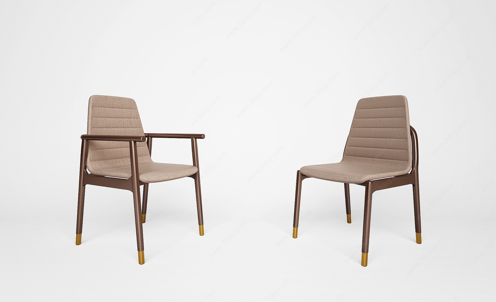 新中式现代单椅餐椅休闲椅3D模型