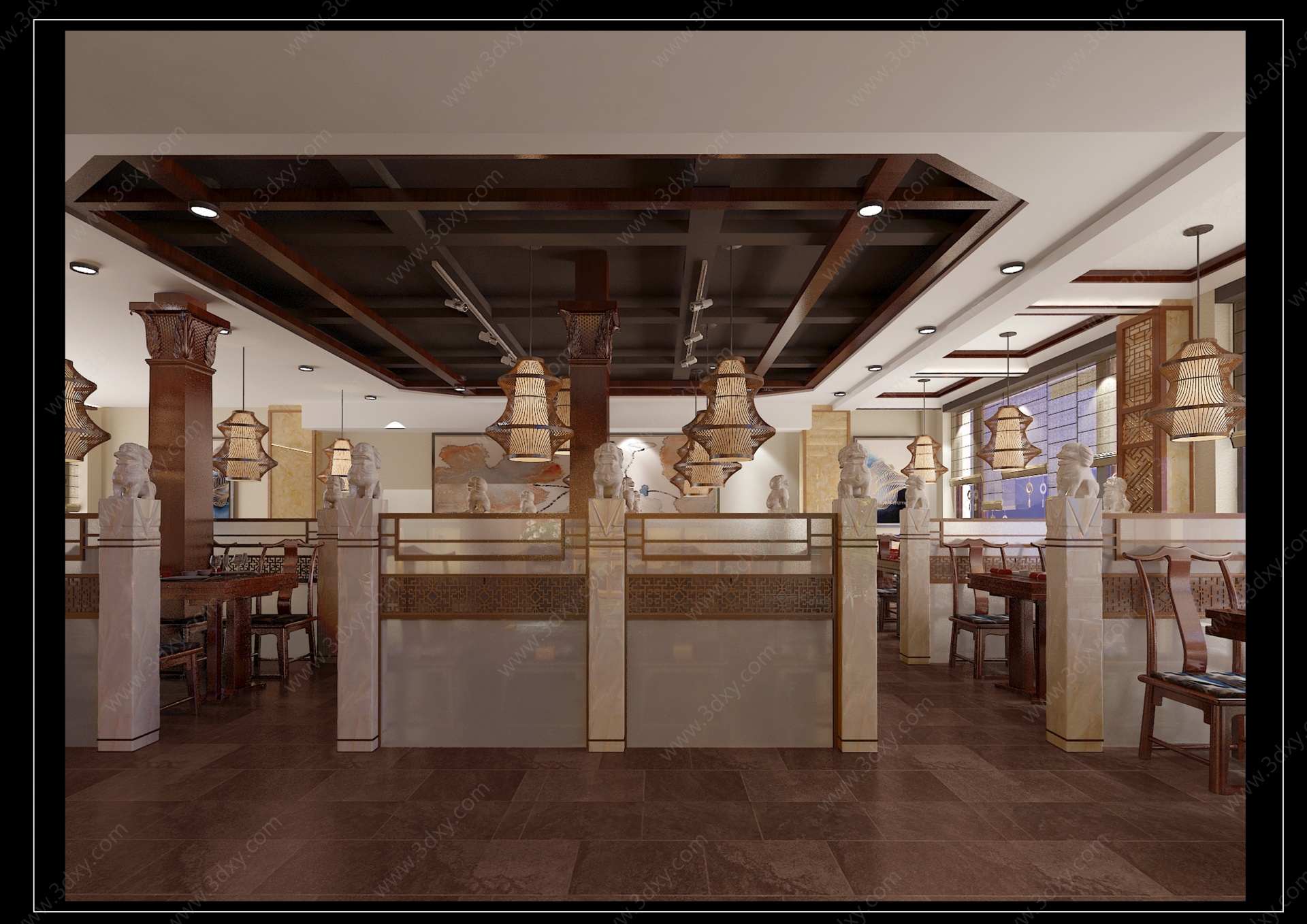 东南亚特色主题餐厅3D模型