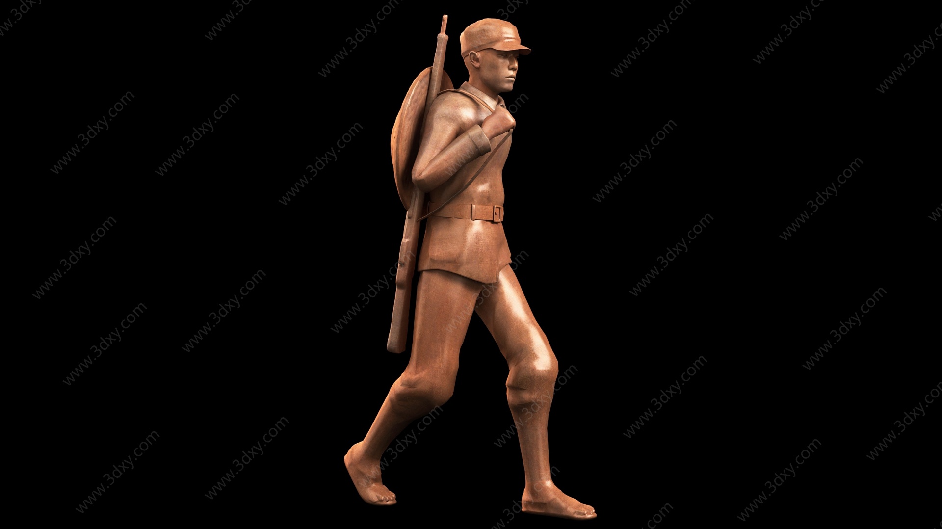 红军革命雕塑3D模型