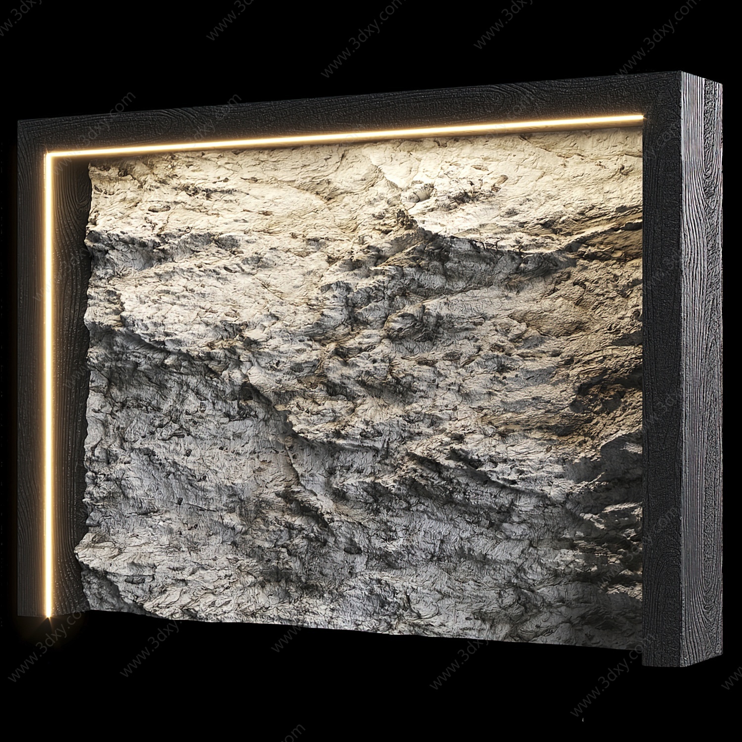 现代石头背景墙3D模型