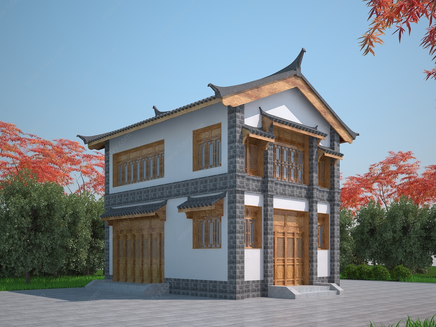 中式建筑园林古建3D模型
