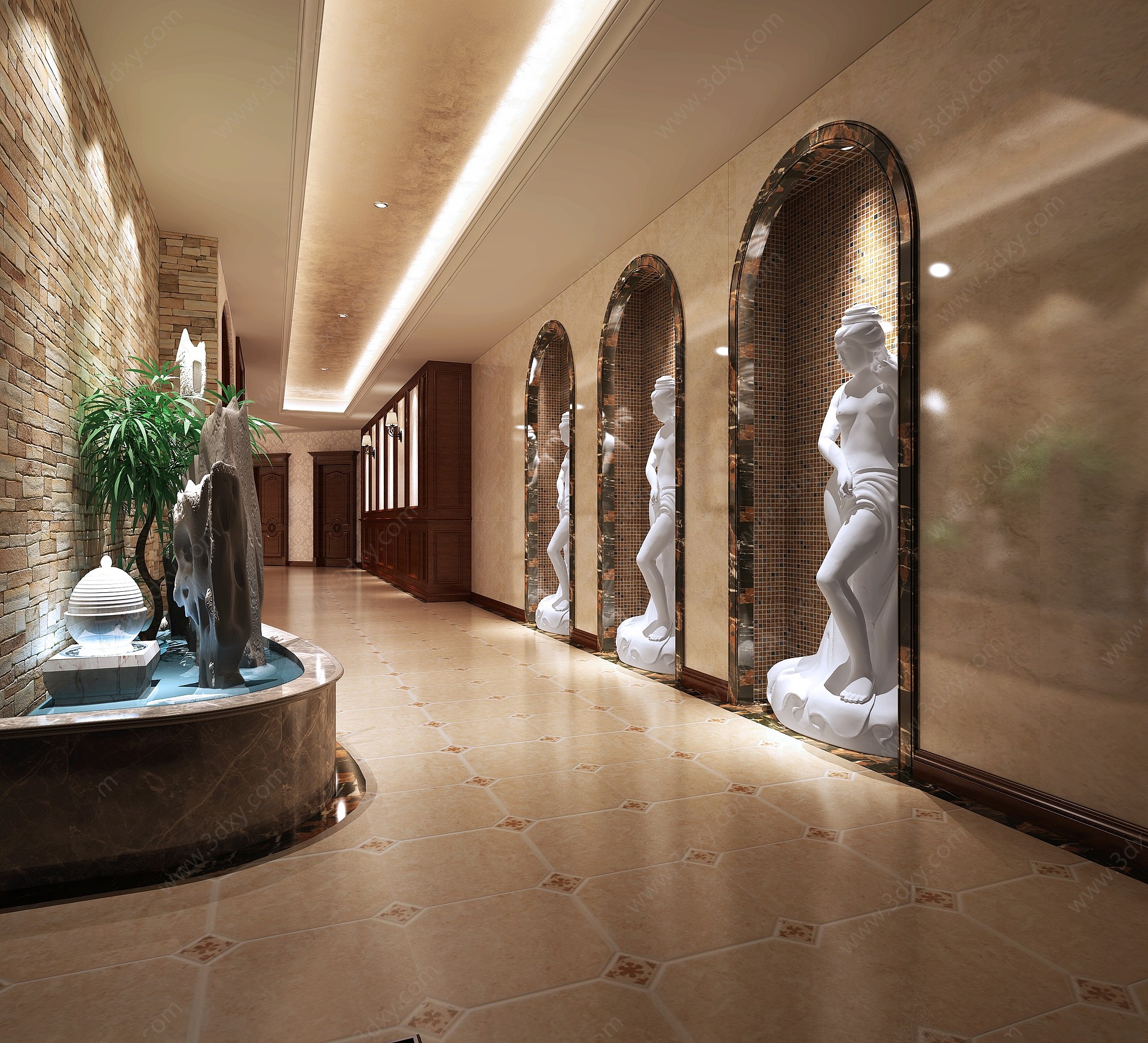 欧式古典美式澡堂会所3D模型