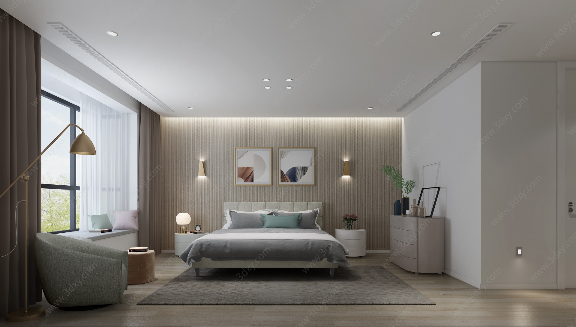 现代卧室壁灯3D模型