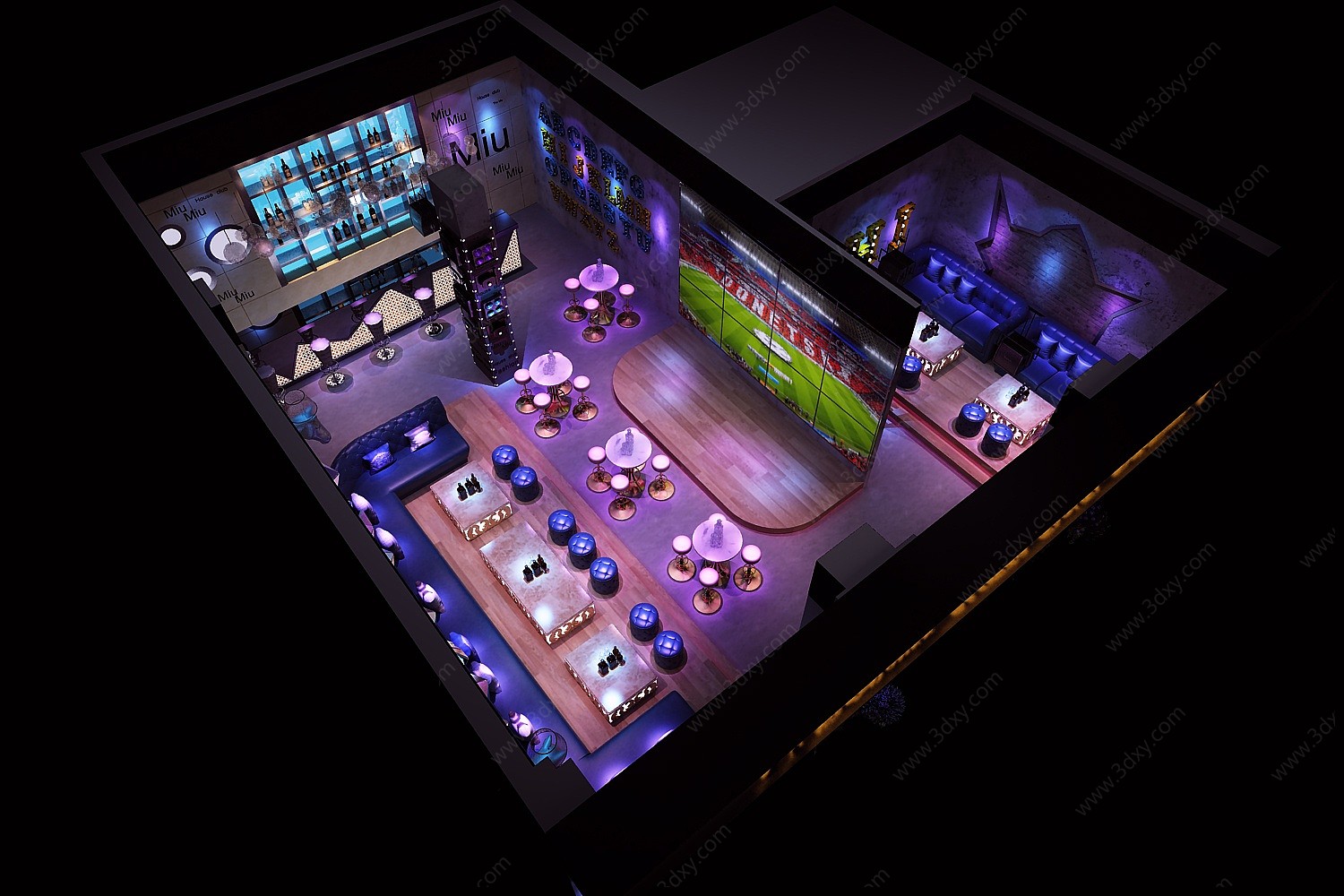 工业风时尚酒吧3D模型
