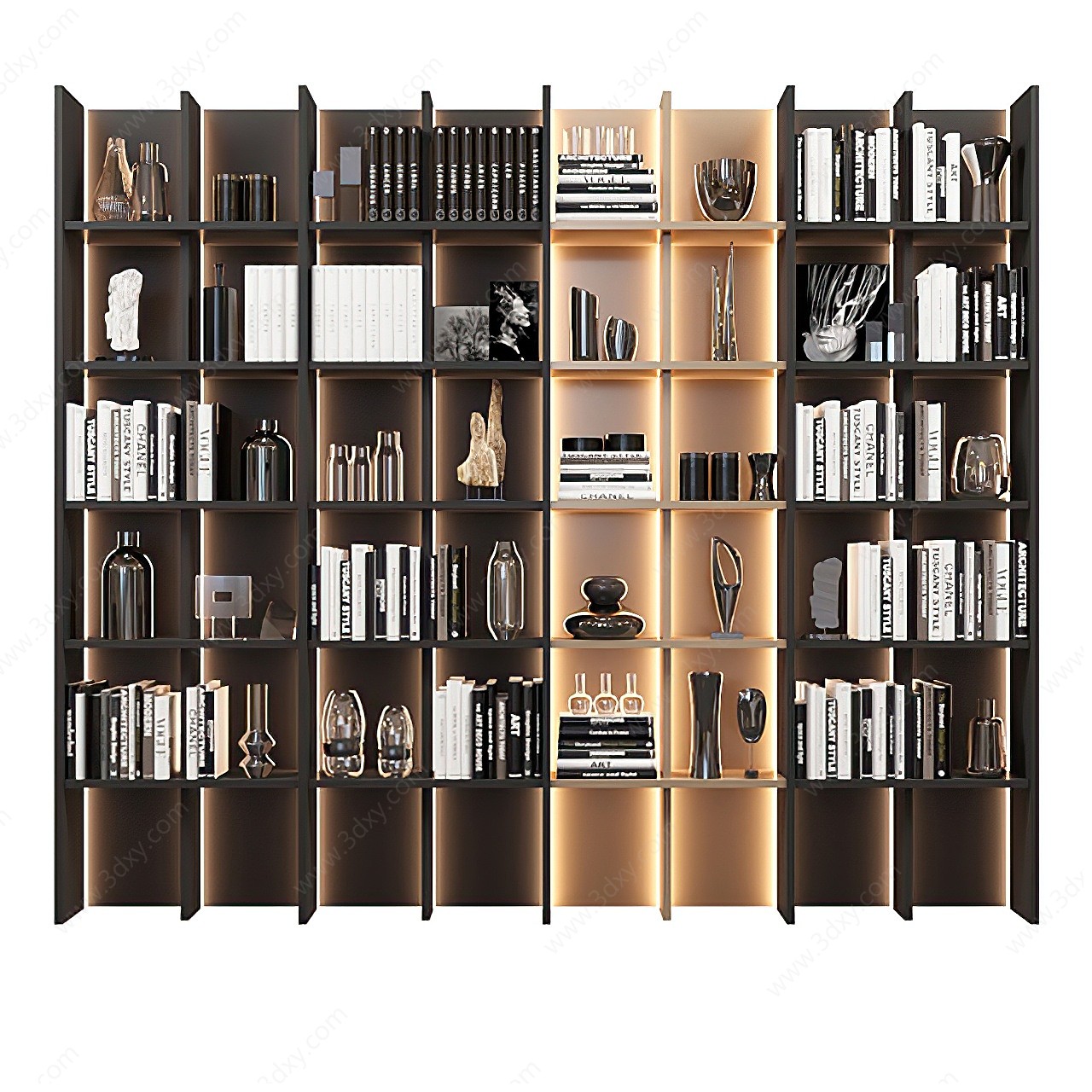 现代书柜装饰边柜3D模型
