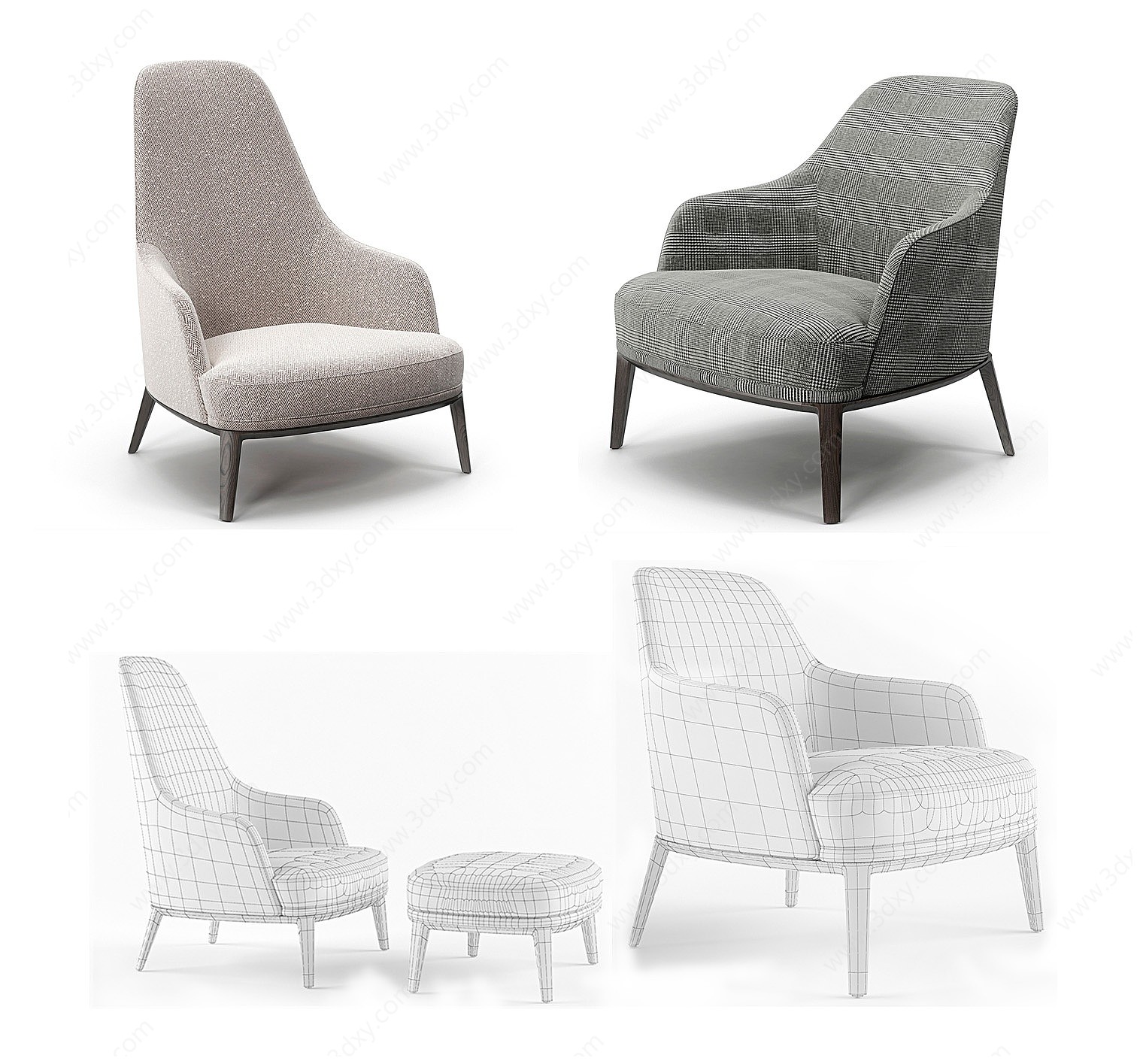 现代poliform现代单人沙发3D模型
