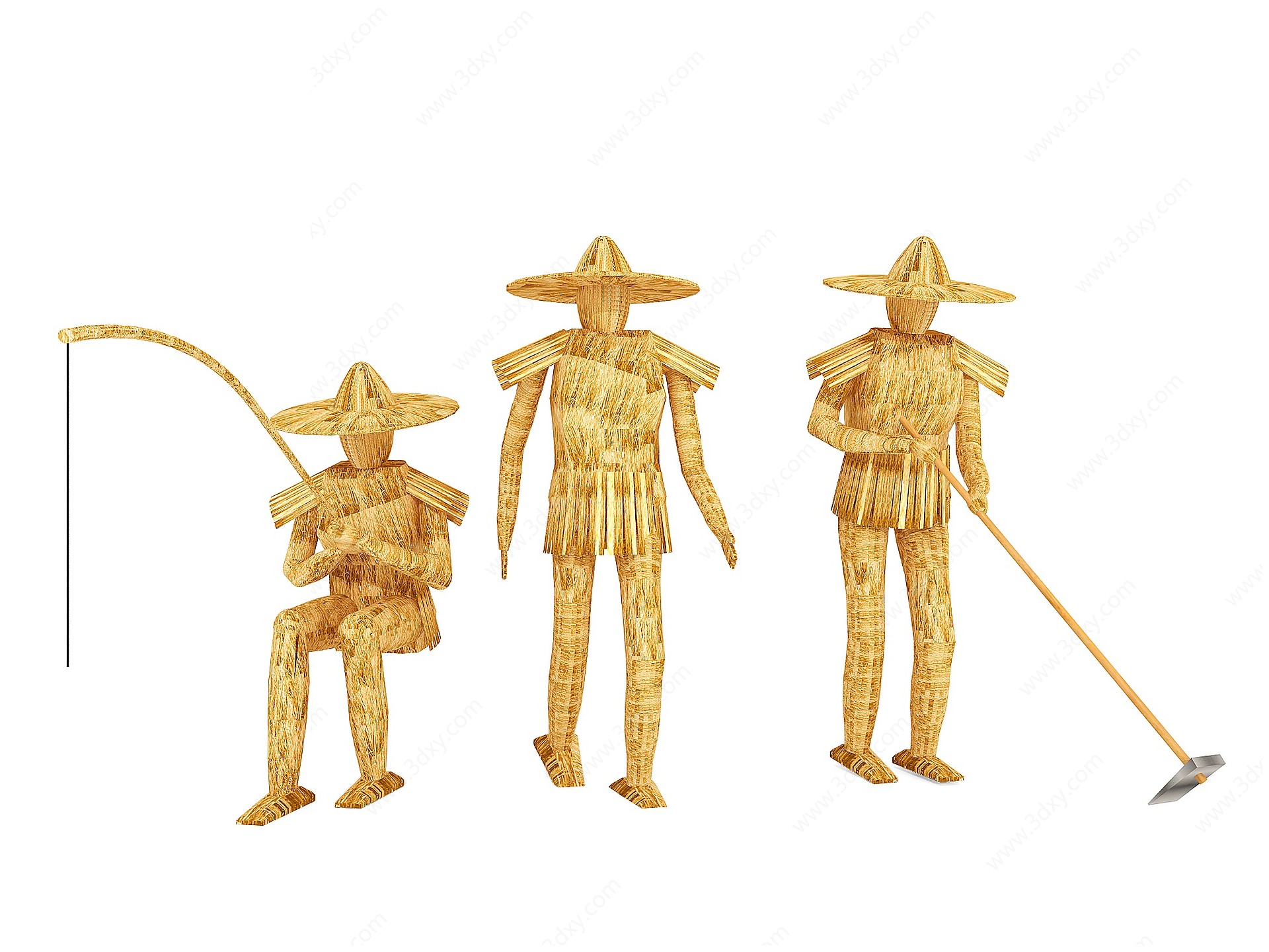 现代稻草人3D模型