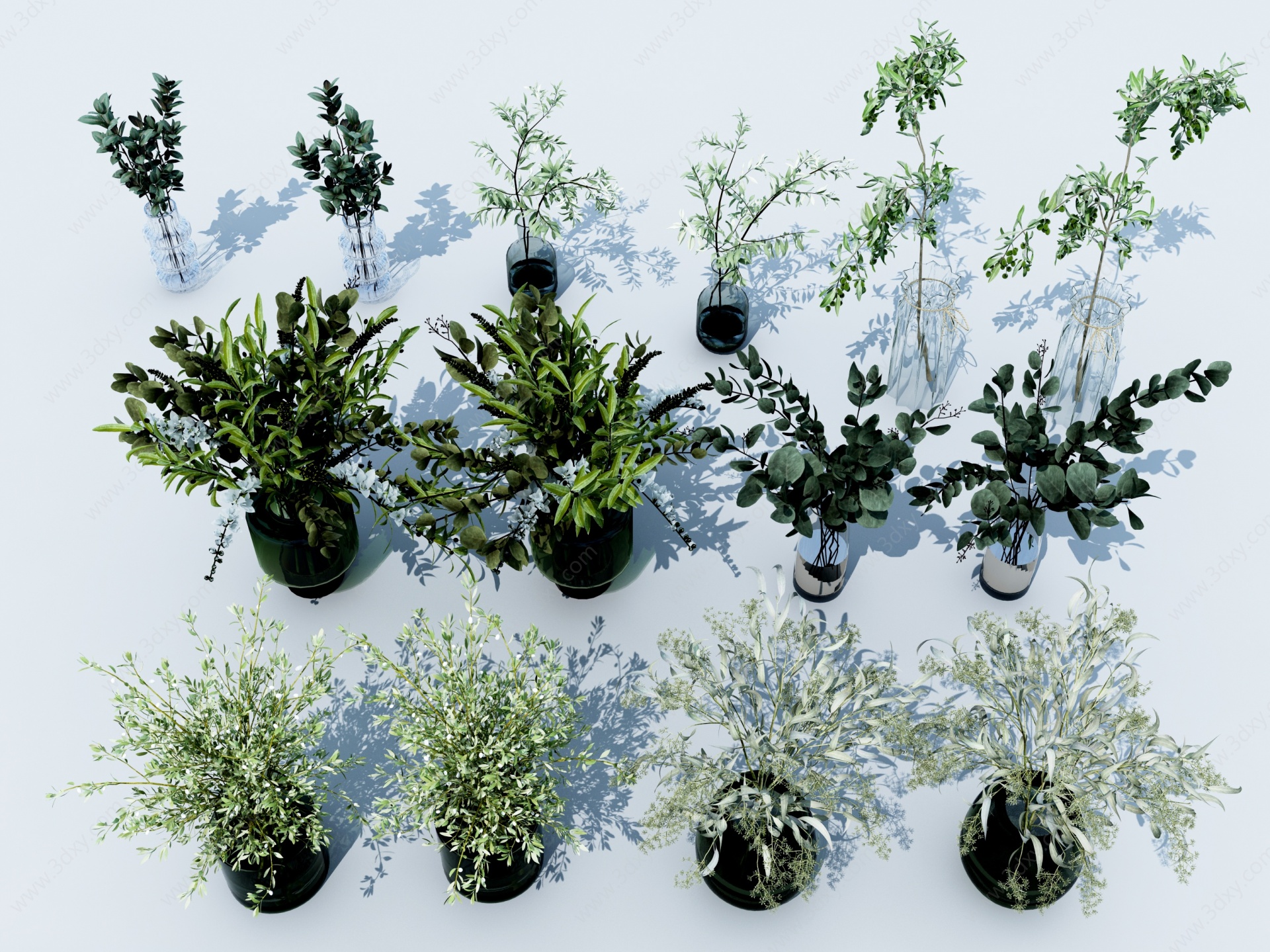 现代盆栽盆景绿植3D模型