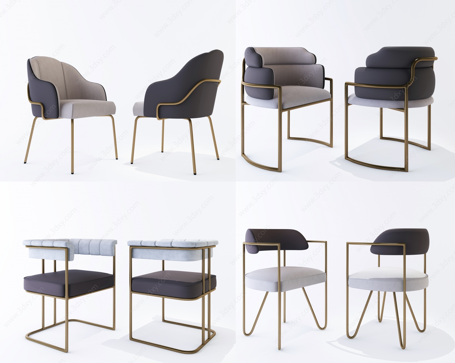 现代休闲椅椅子餐椅3D模型