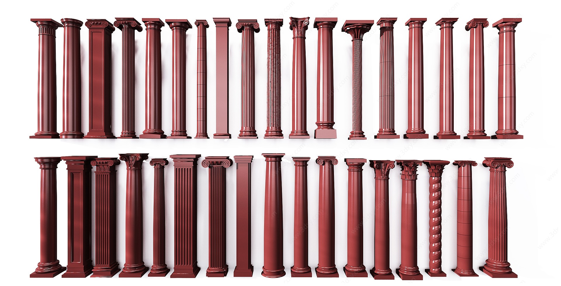 简欧欧式罗马柱欧式柱子3D模型