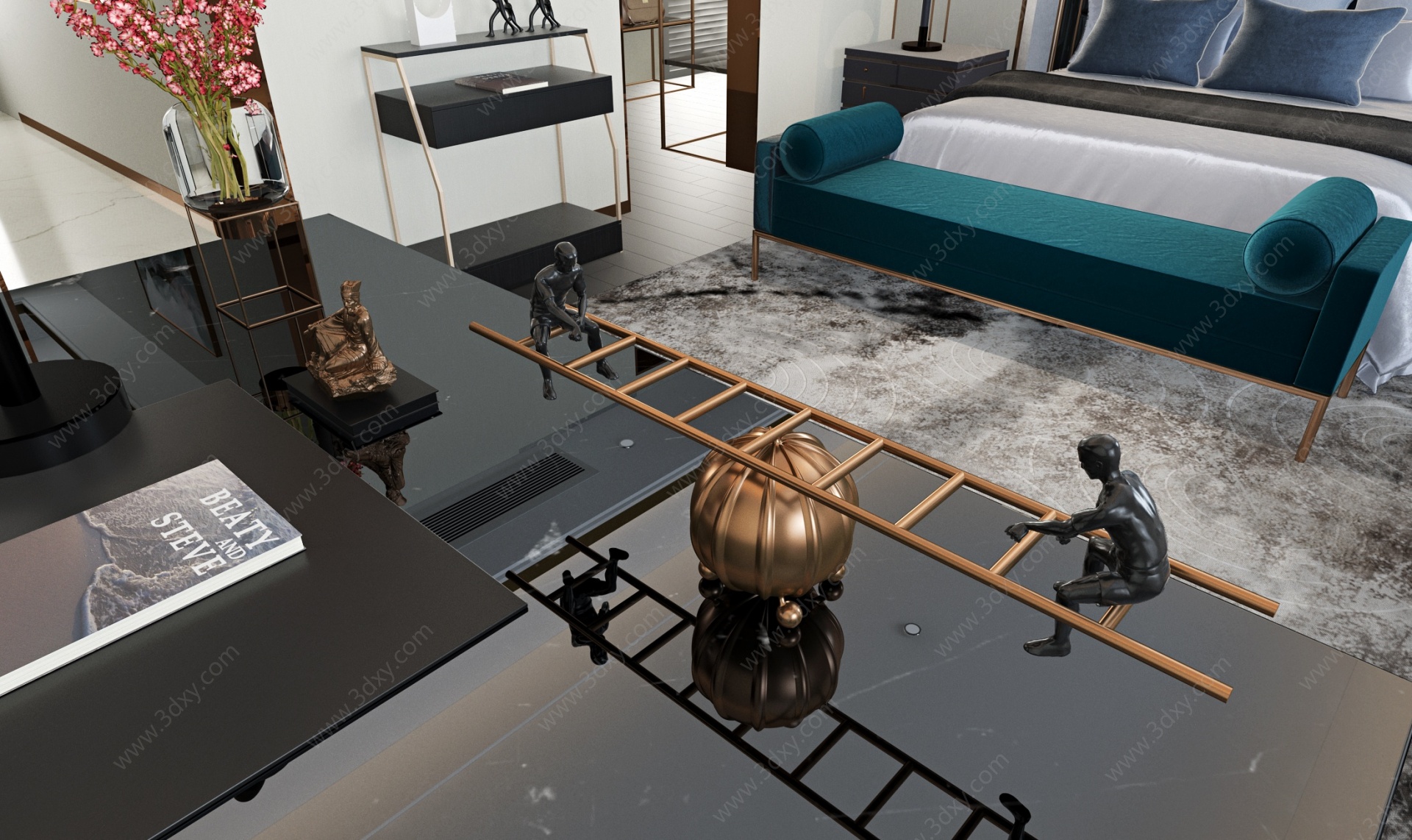 现代卧室空间3D模型