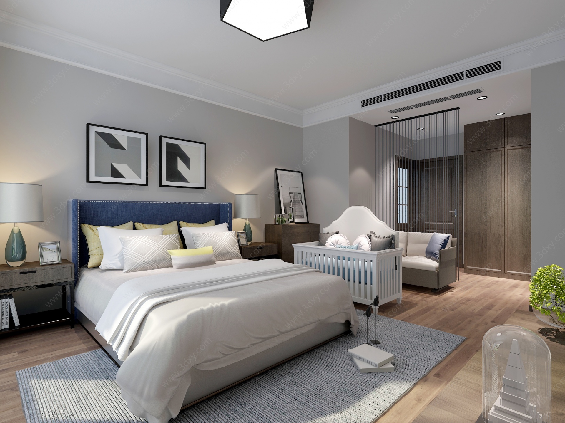 现代卧室房间3D模型