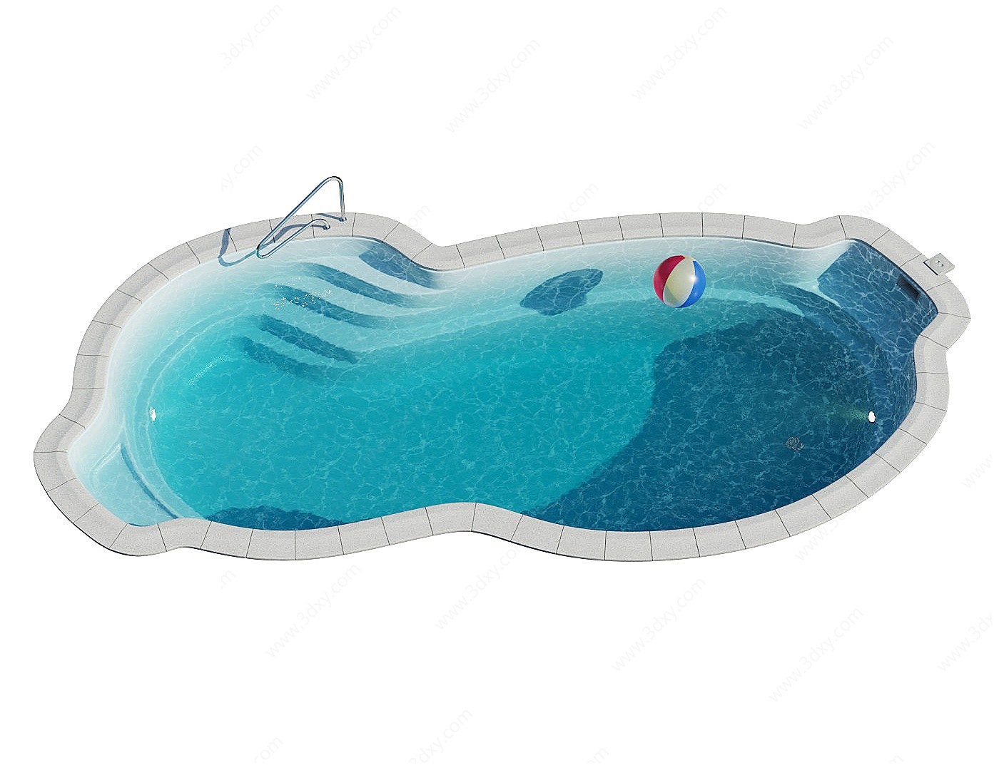 现代游泳池3D模型
