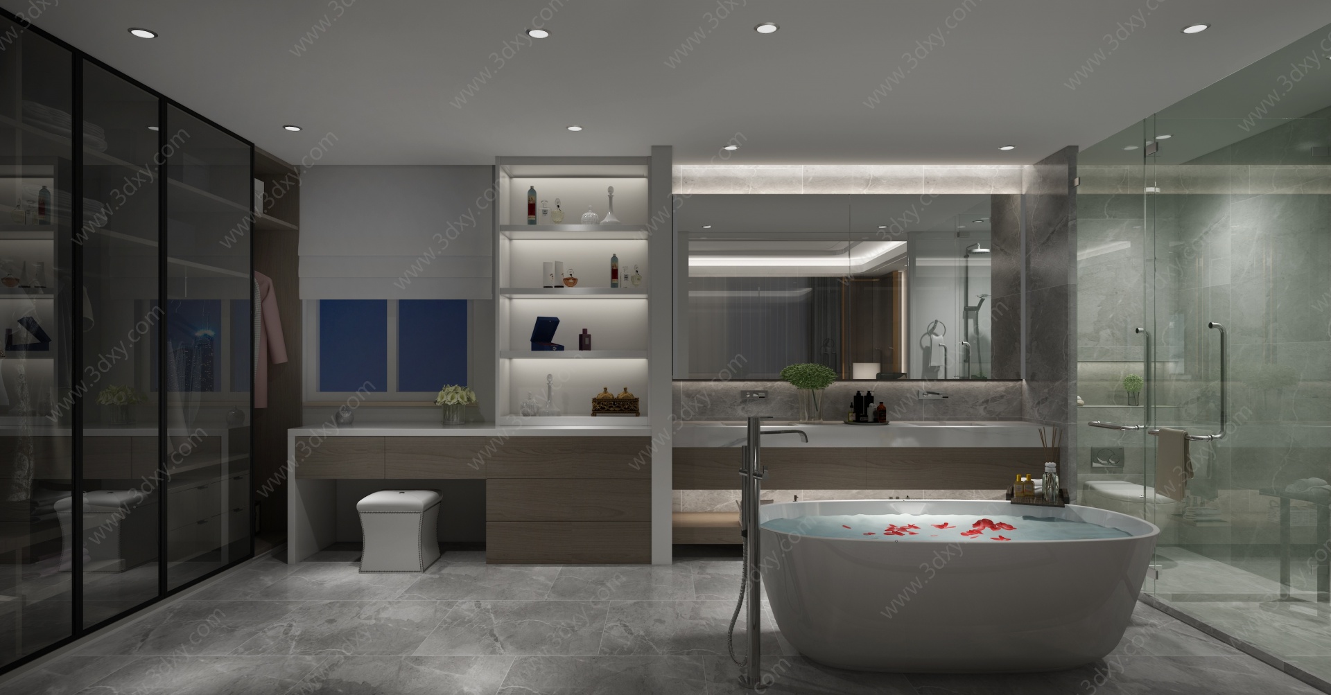 现代卧室现代卫生间3D模型
