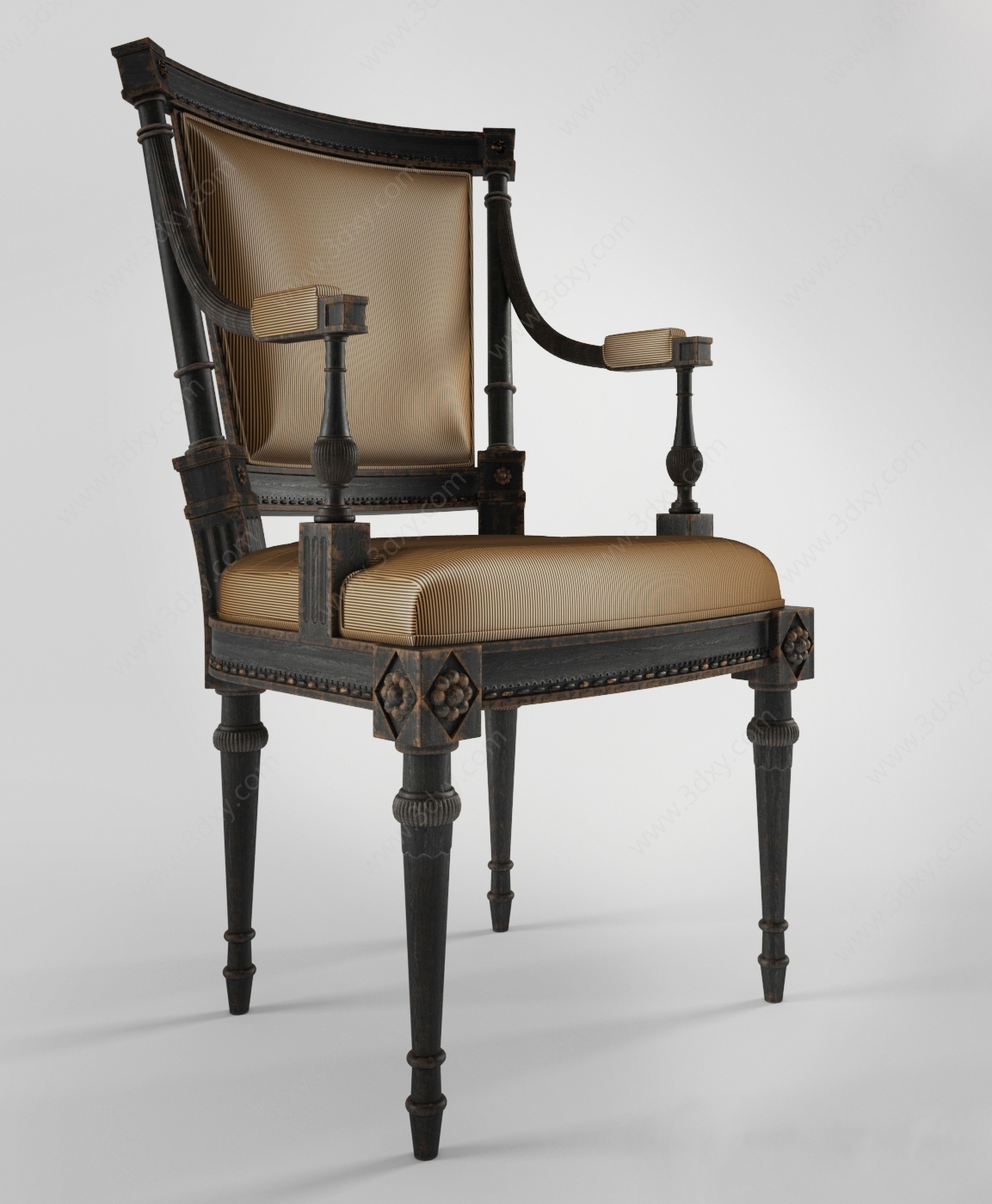 欧式古典欧式复古单椅3D模型