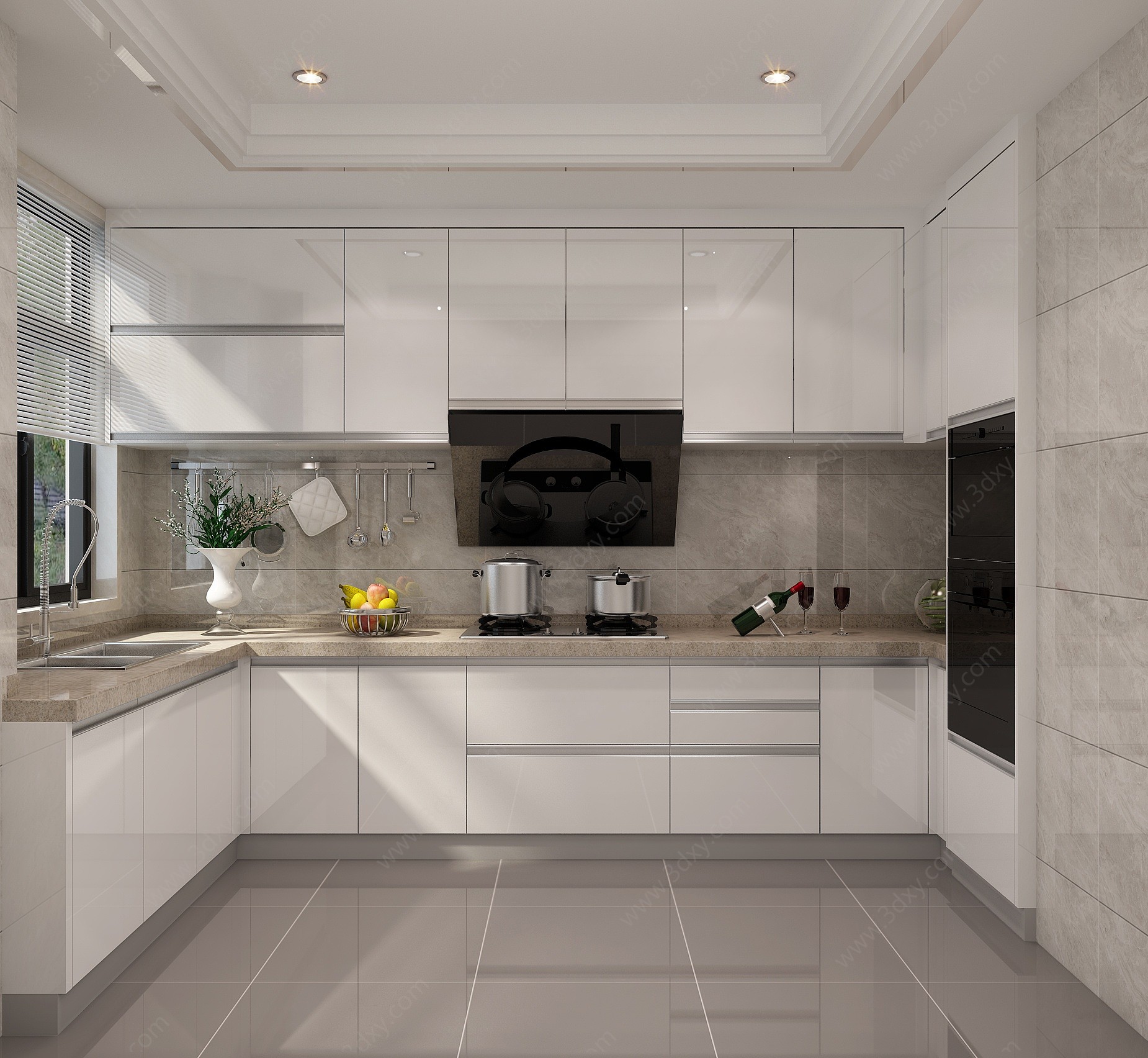现代家居厨房3D模型