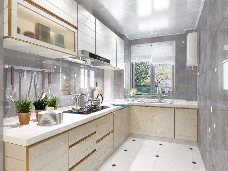 现代厨房橱柜组合3D模型