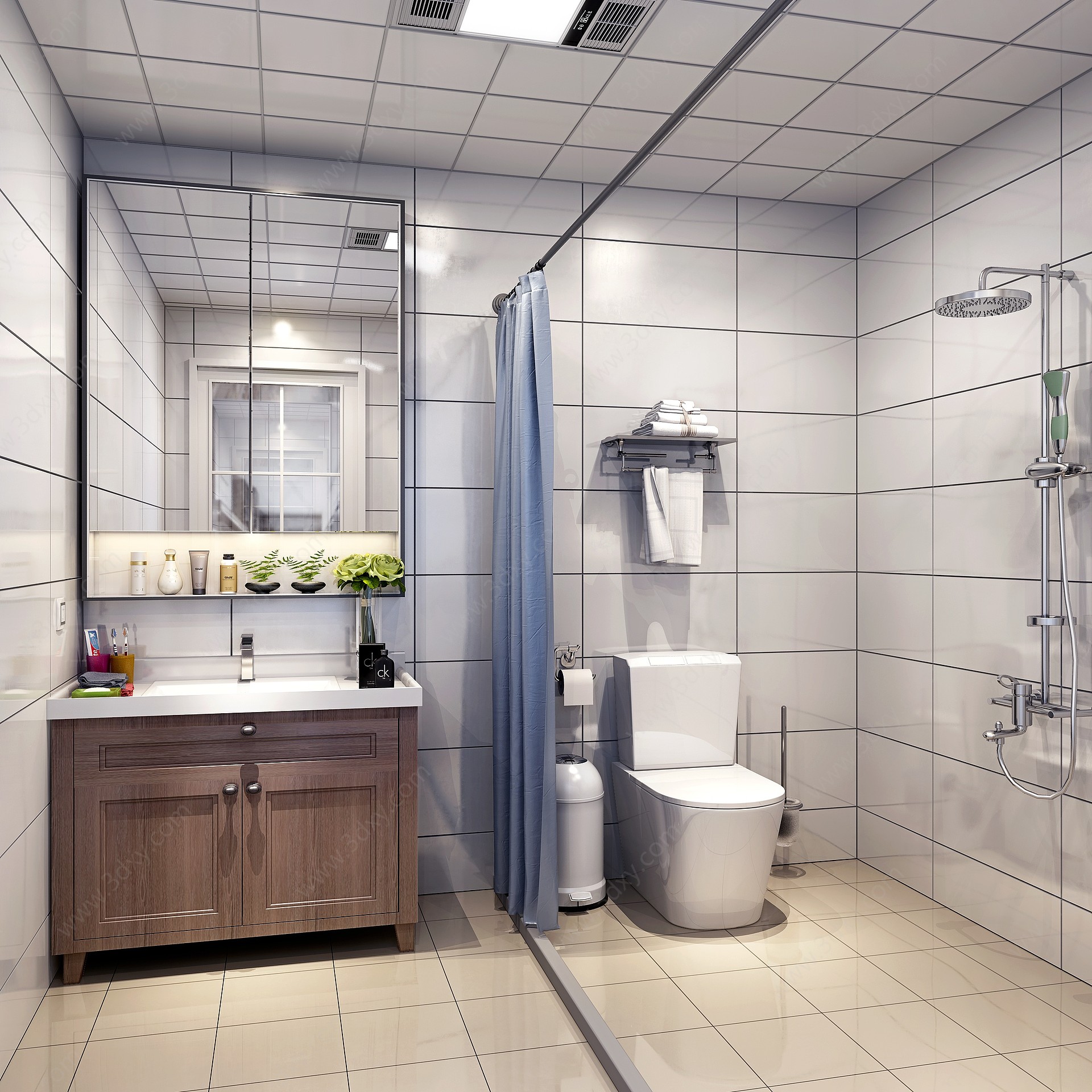 北欧现代北欧公寓卫生间3D模型