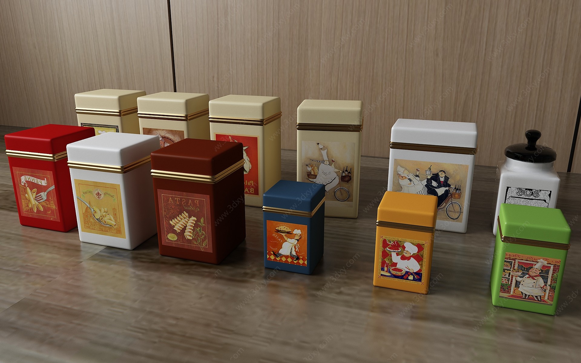 现代茶叶盒茶叶3D模型