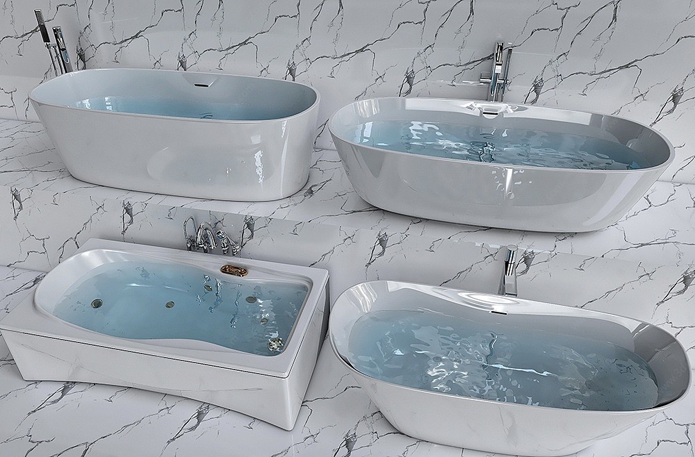 现代浴缸龙头3D模型