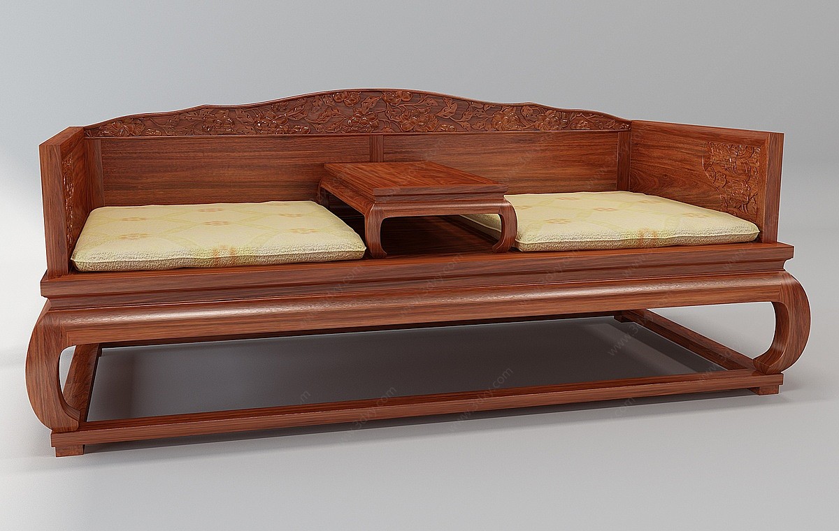 中式沙发罗汉床3D模型