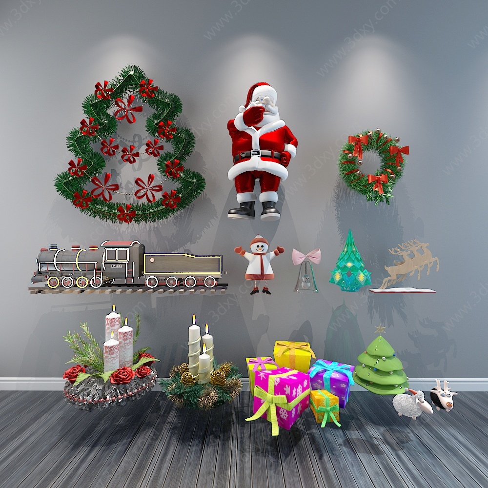 圣诞节礼物圣诞树装饰品3D模型