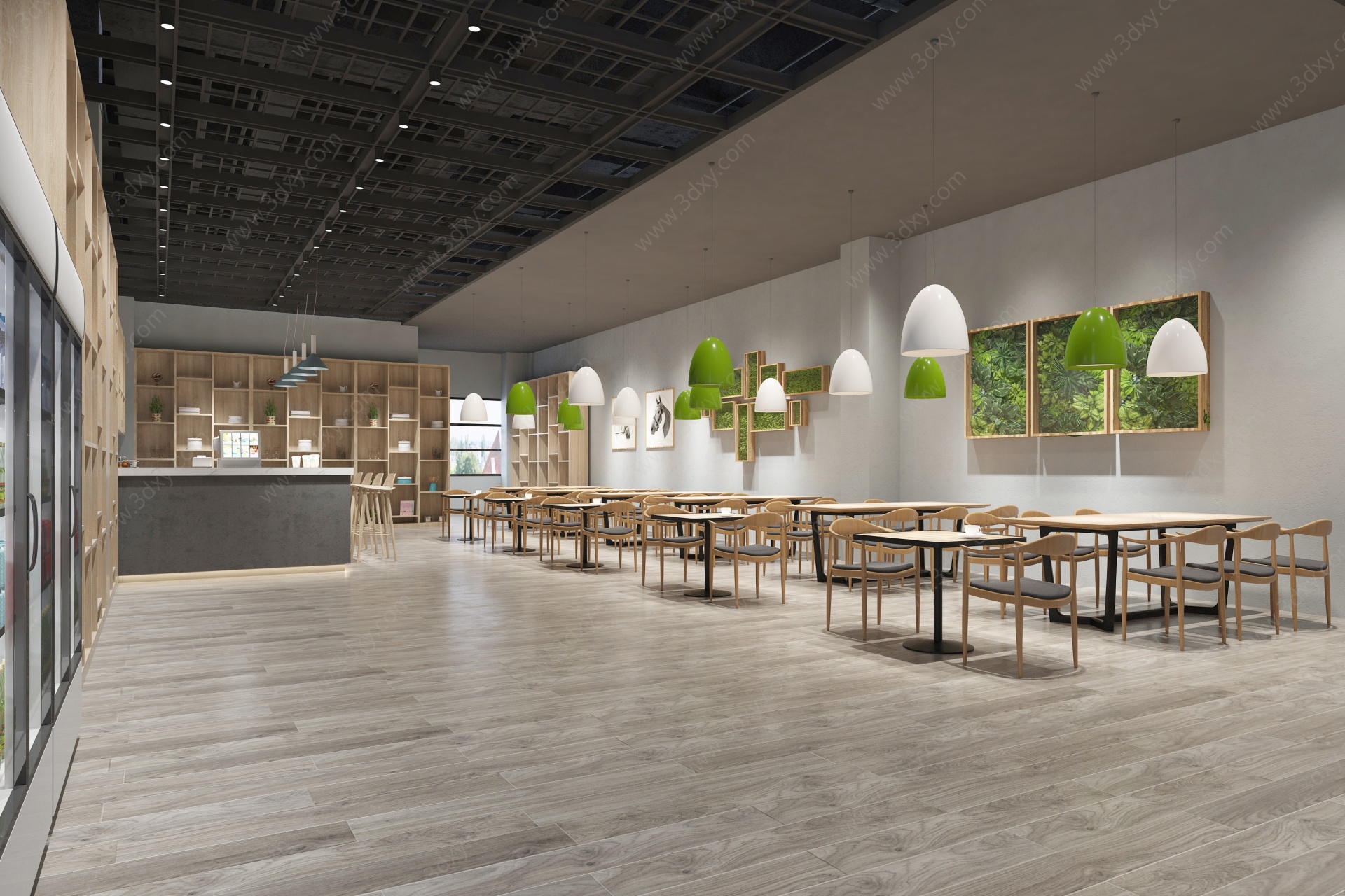 现代公司餐厅茶水间3D模型